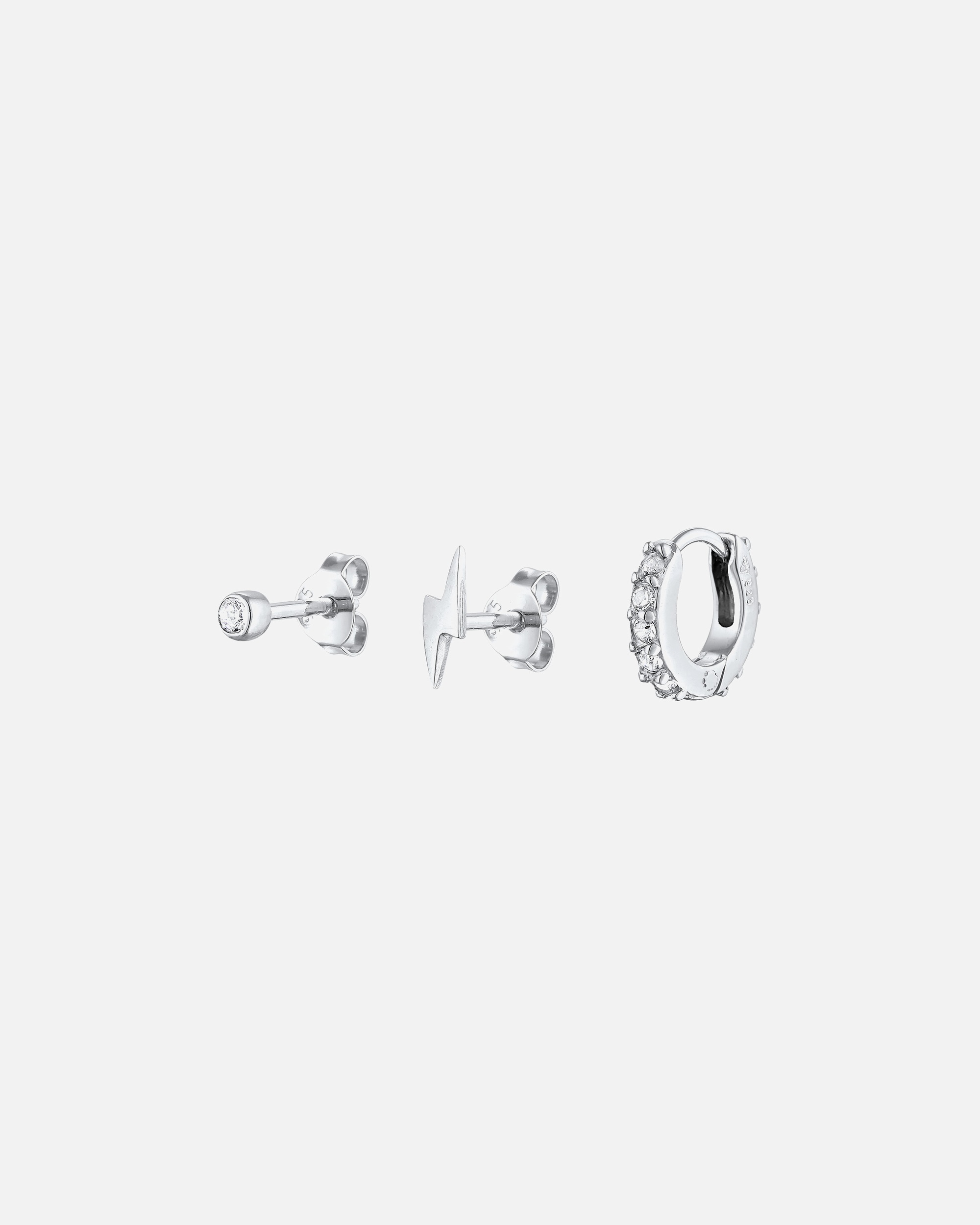 Ohrringe für Weiblich Elli Blitz Creole 3er Set 925 Silber, mit Kristallen von Swarovski® 1 Stück