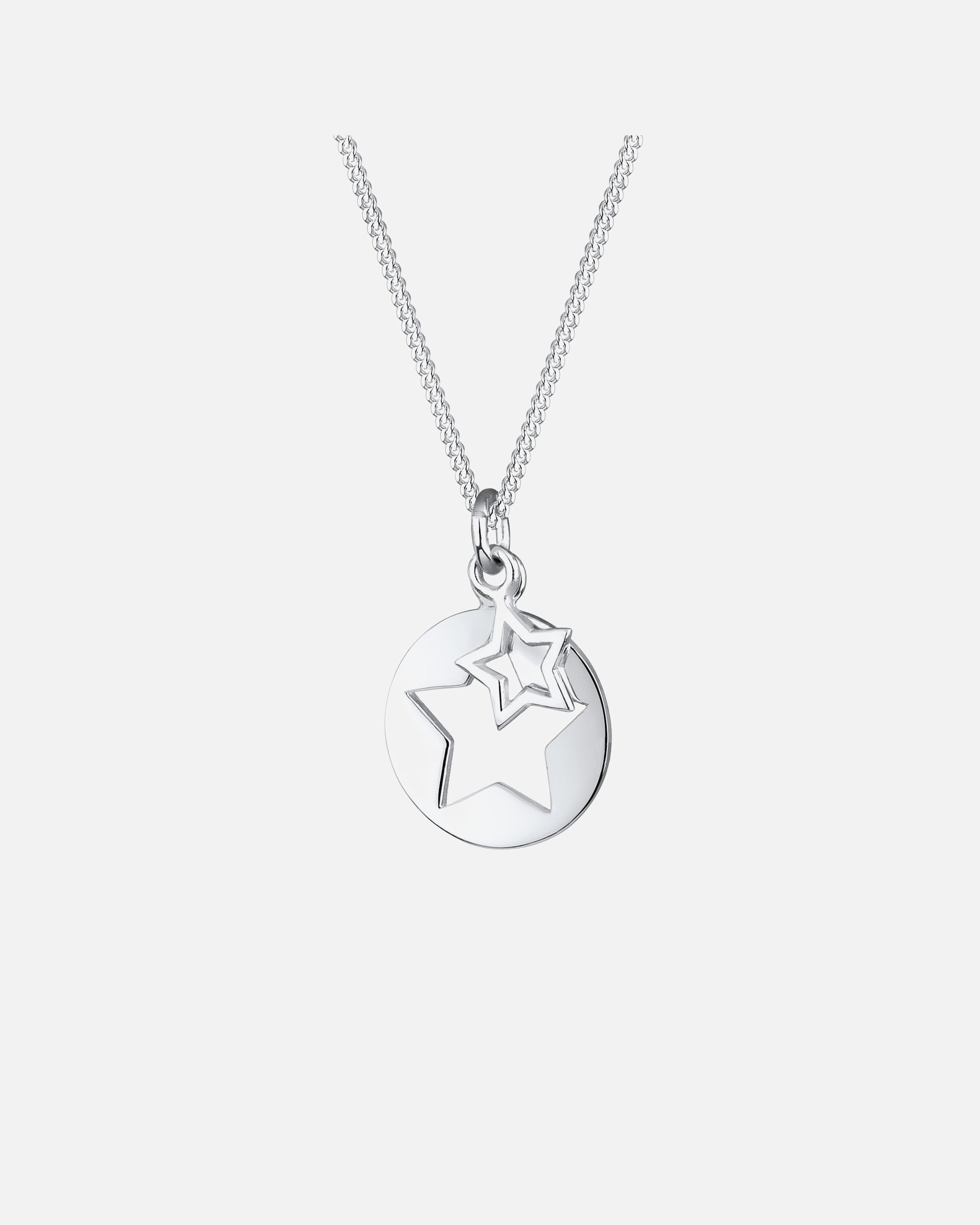 Halskette für Weiblich Elli Sterne Astro Münze Cut Out 925 Sterling Silber 1 Stück