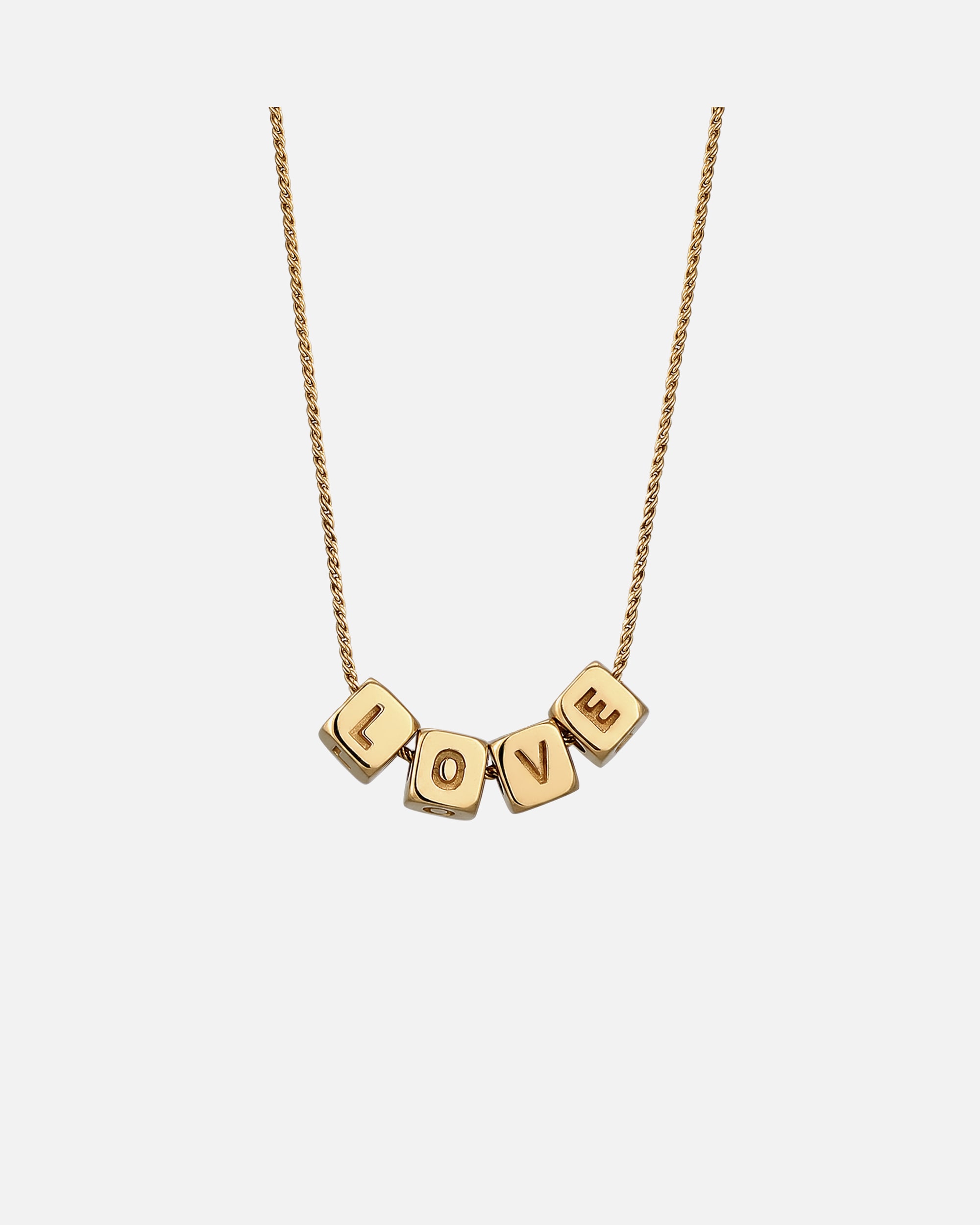 Halskette für Weiblich Elli Buchstaben Love 925 Sterling Silber goldfarben