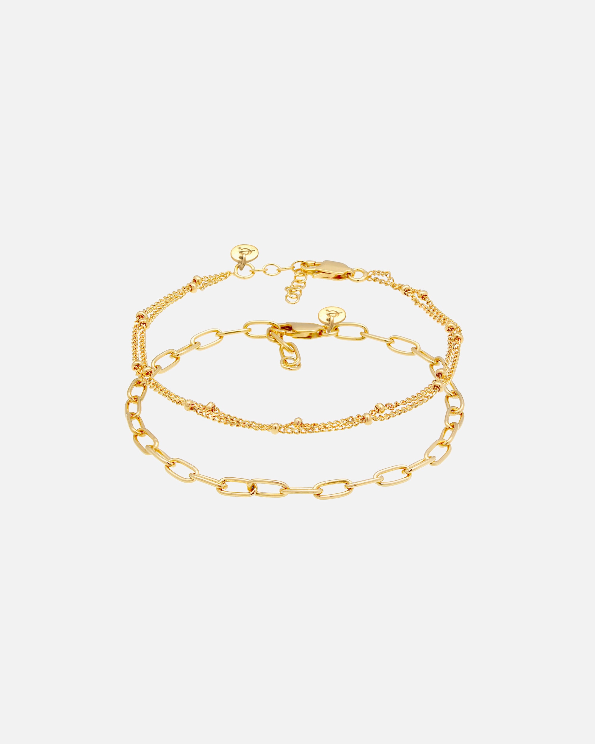 Armband für Weiblich Elli PREMIUM 2er Set Layer Kugelkette Basic Trend 925 Silber 1 Stück