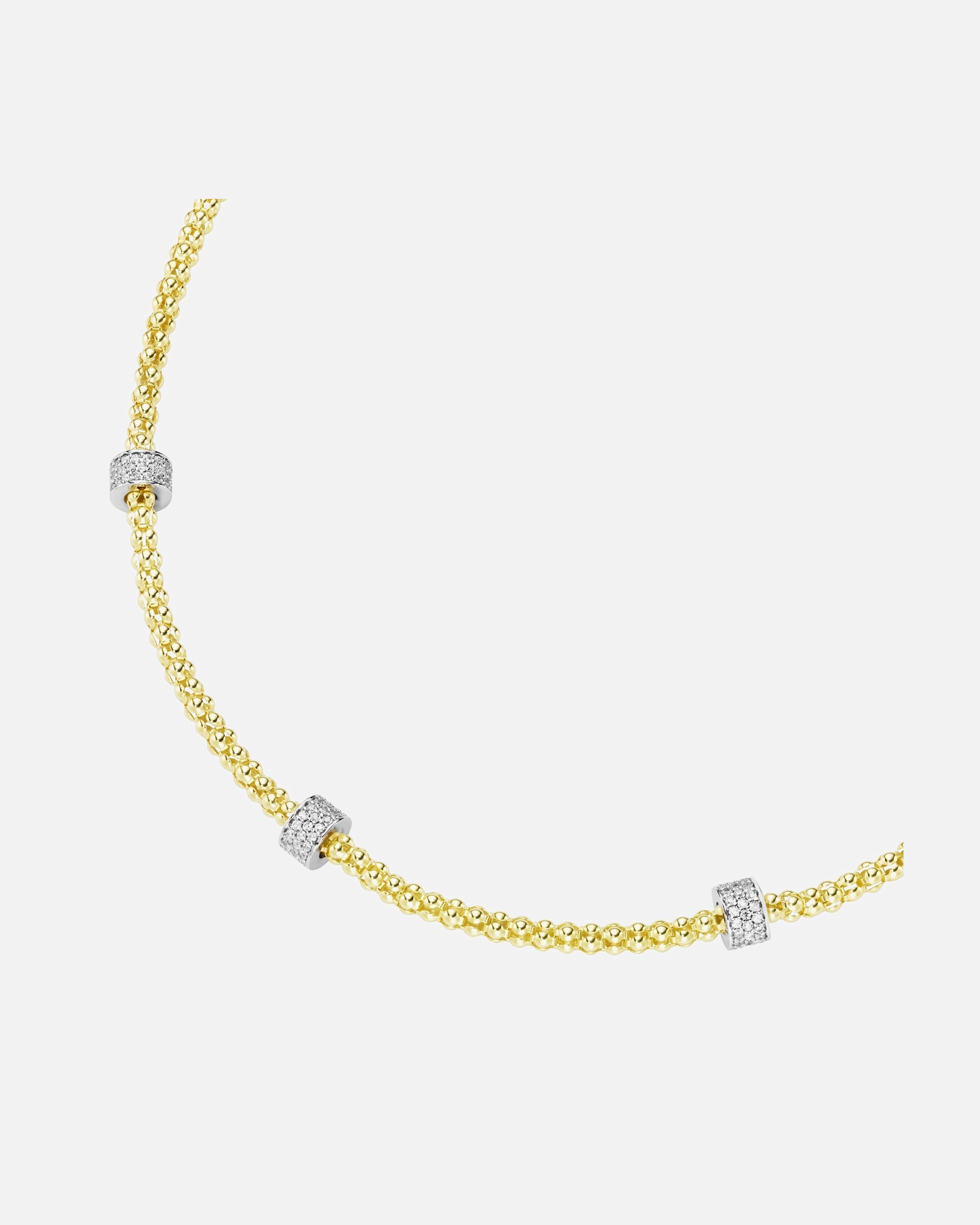 Halskette für Weiblich Smart Jewel Collier Himbeerkette, Rondelle mit Zirkonia Steinen, Silber 925 Silber - vergoldet Bicolor