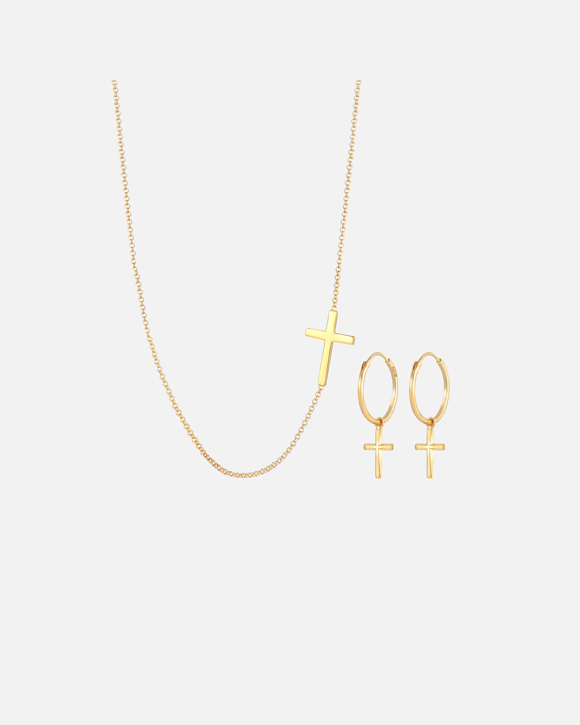 Schmuck für Weiblich Elli Kette Ohrringe Kreuz Religion Glaube 925 Silber 1 Stück