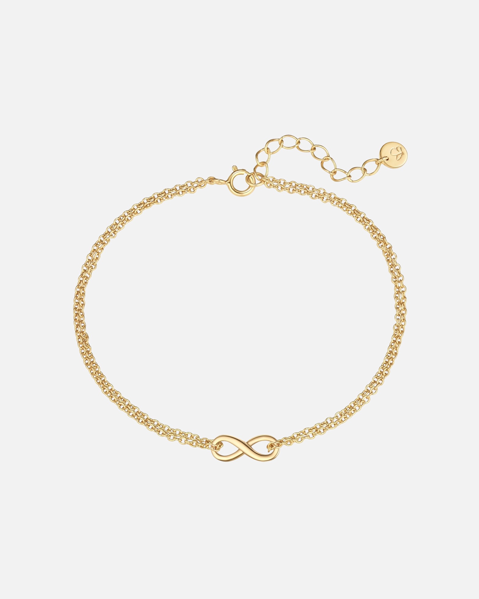 Armband für Weiblich Armband Infinity aus Sterling Silber in gelbgold 17,0 cm Basislänge + 3,0 cm Verlängerung