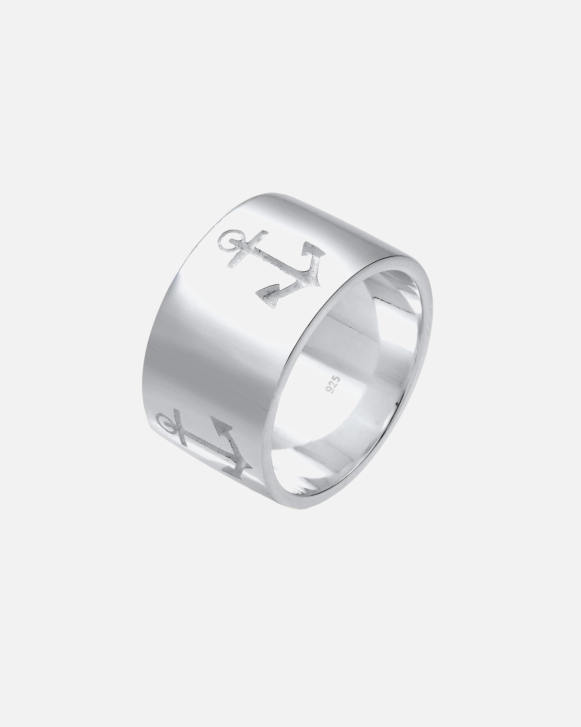Ring für Weiblich Elli Basic Bandring Symbol Anker Maritim 925 Silber 52