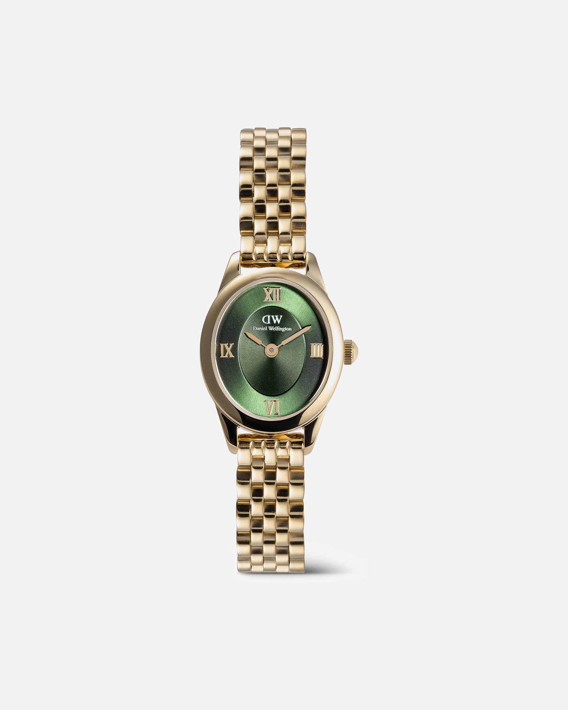 Uhr für Weiblich Daniel Wellington Damenuhr Edelstahl gelbgold, grün