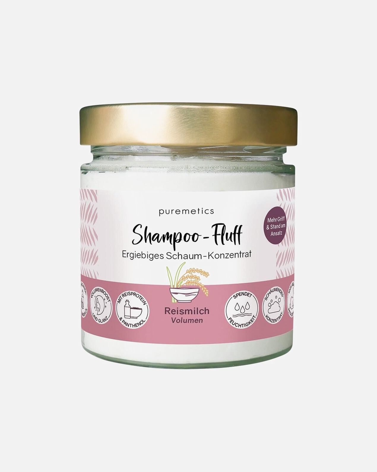 Shampoo für Unisex puremetics Volumen Shampoo-Fluff ‘Reismilch‘ 150 g