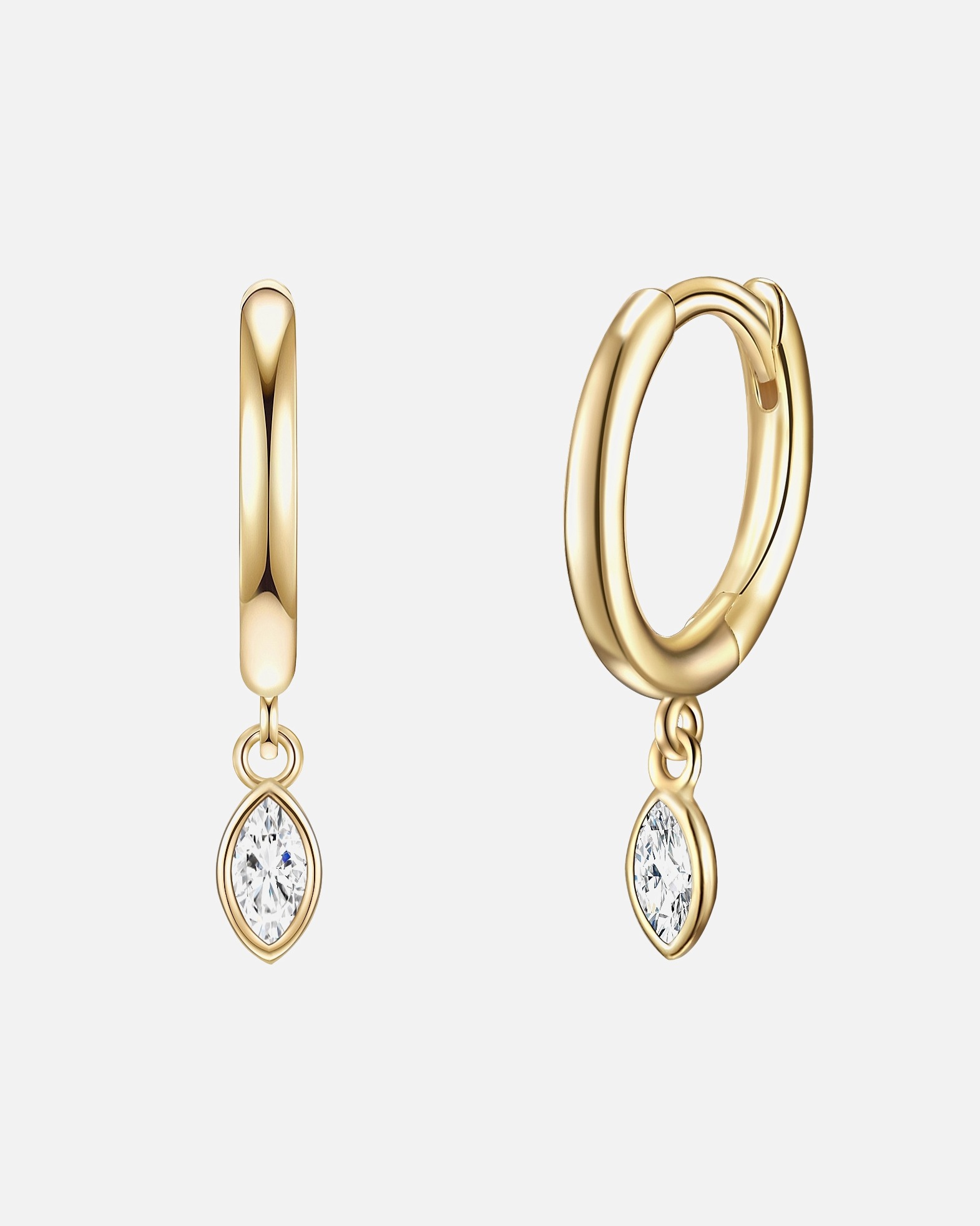 Creolen für Weiblich Glanzstücke München Creolen aus Sterling Silber in gelbgold mit Zirkonia 1 Stück