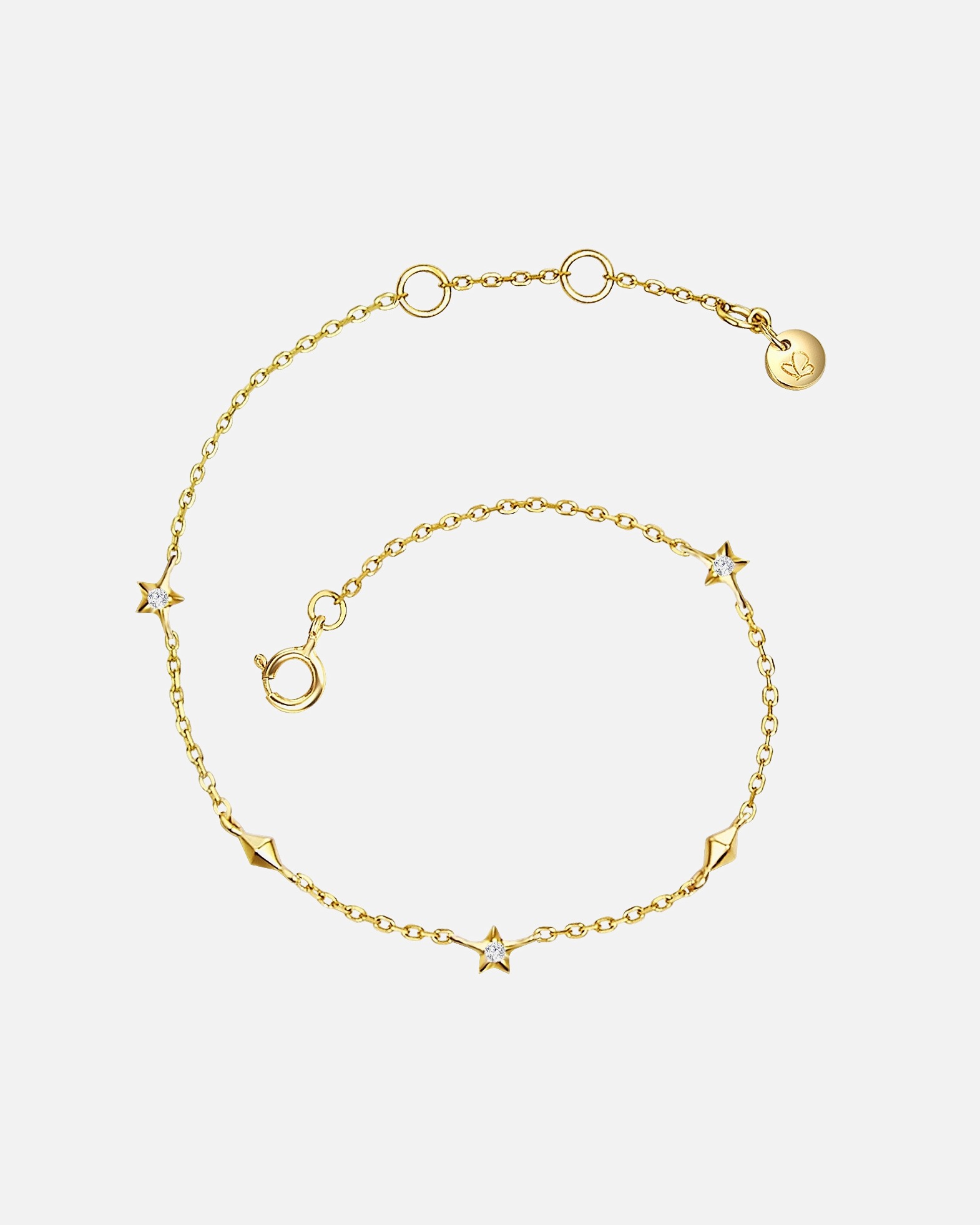 Armband für Weiblich Glanzstücke München Armband Sterne Sterling Silber Zirkonia in Gelbgold 1 Stück