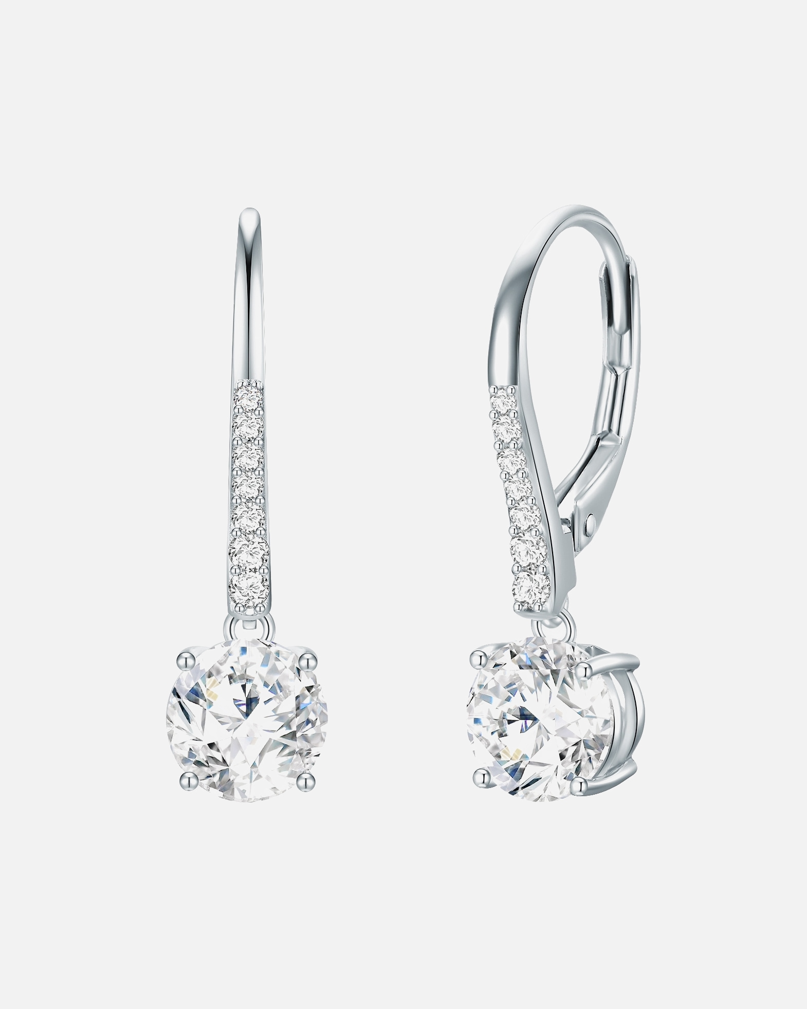 Ohrringe für Weiblich Trilani Ohrhänger Sterling Silber Zirkonia in Silber 1 Stück