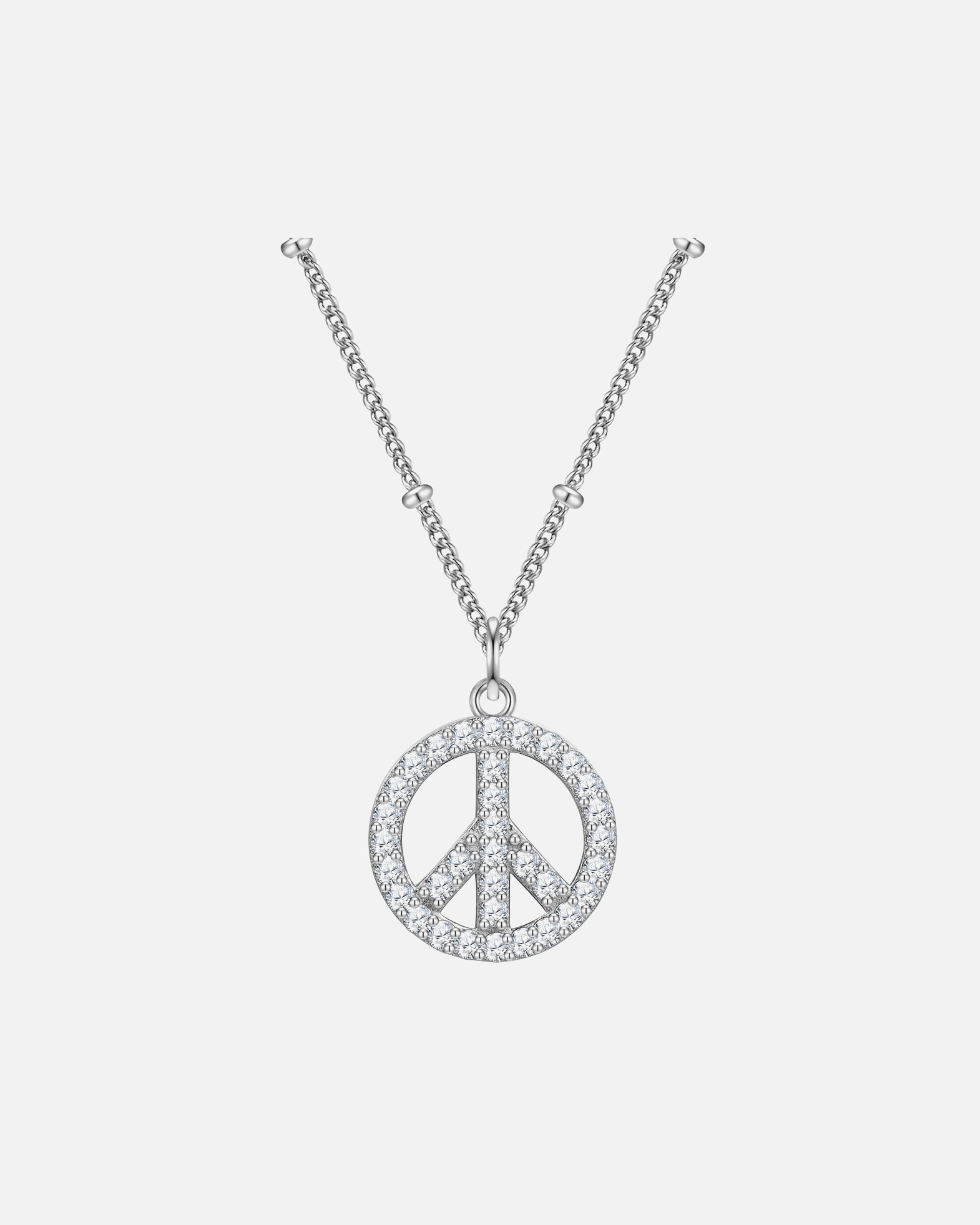 Halskette für Weiblich Glanzstücke München Halskette Peace aus Sterling Silber in Silber mit Zirkonia 1 Stück