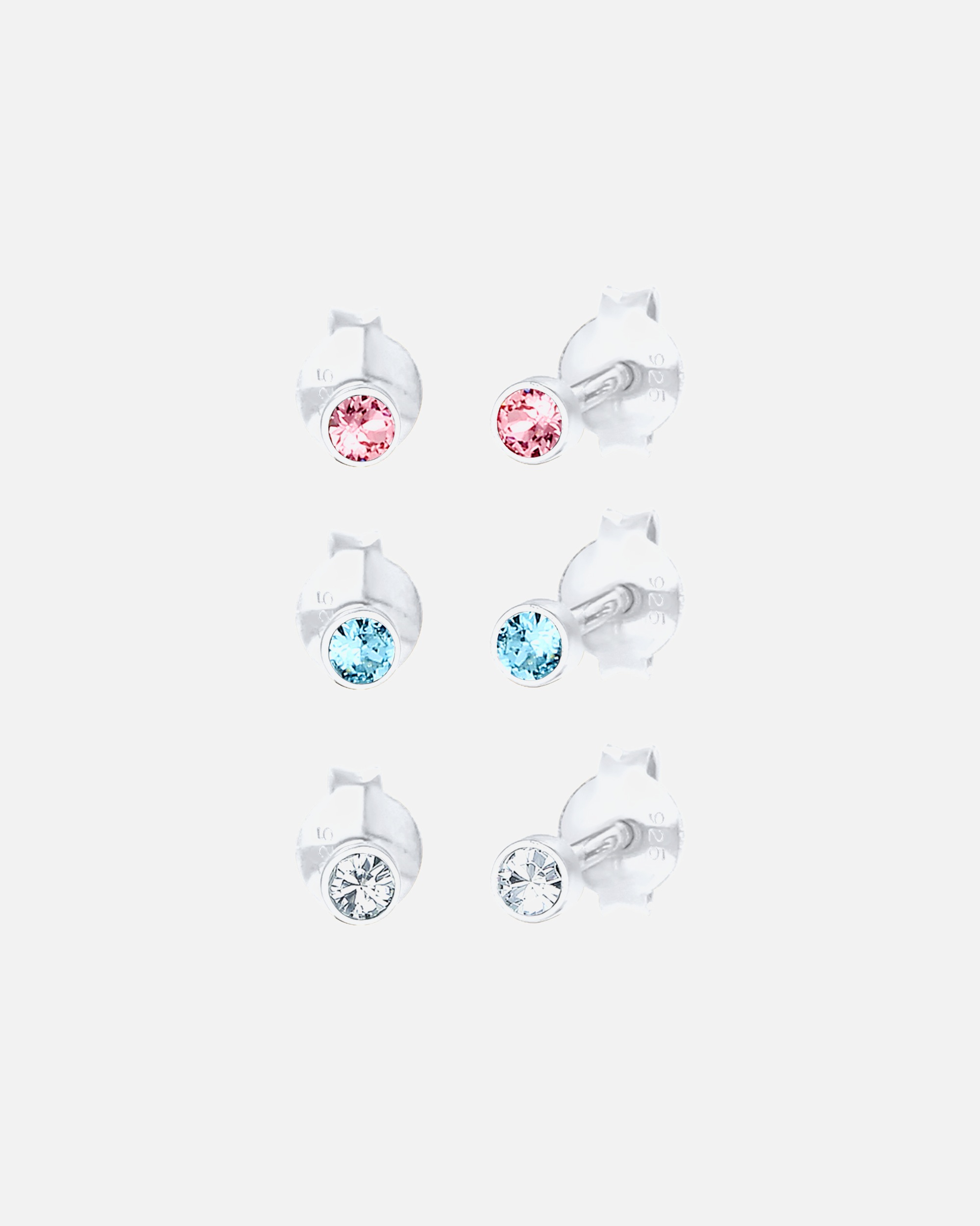Ohrringe für Weiblich Elli Kids Basic 3er Set 925 Silber, mit Kristallen von Swarovski® 1 Stück