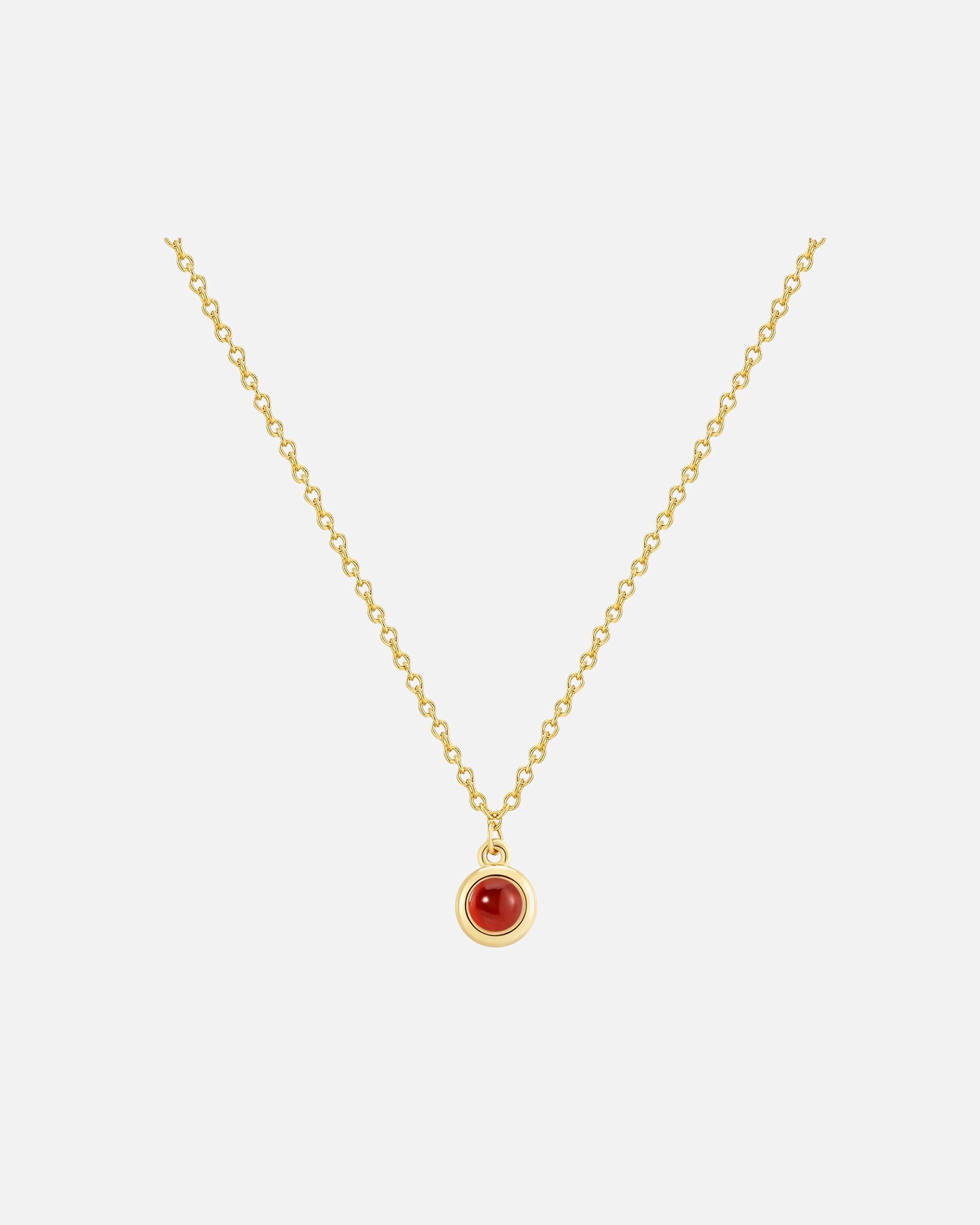 Halskette für Weiblich Glanzstücke München Halskette aus Sterling Silber in gelbgold mit Granat 1 Stück