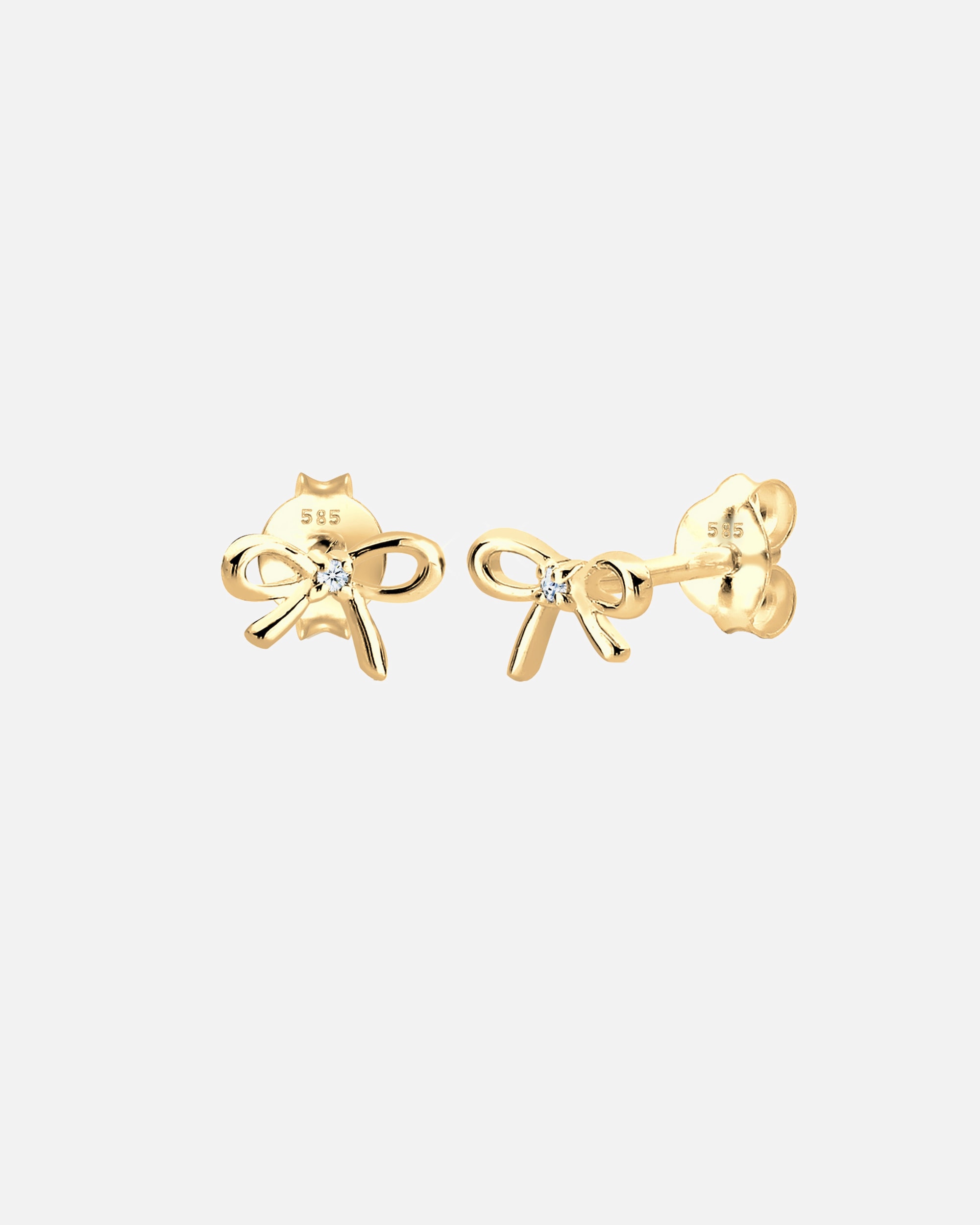 Ohrringe für Weiblich Elli DIAMONDS Schleife Klassisch Diamant (0.005 ct.) 585 Gelbgold 1 Stück