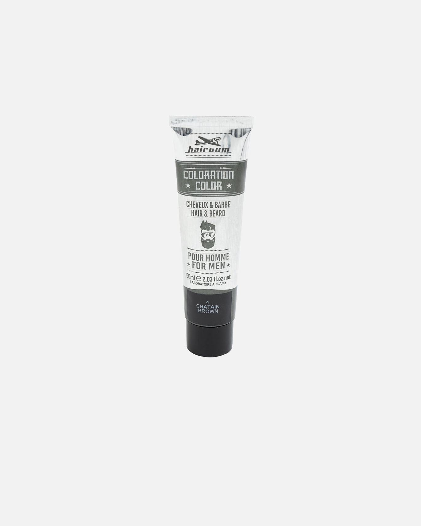 Bartpflege für Unisex Hairgum FÄRBUNG Bart- und Haarfärbemittel 4-Kastanie