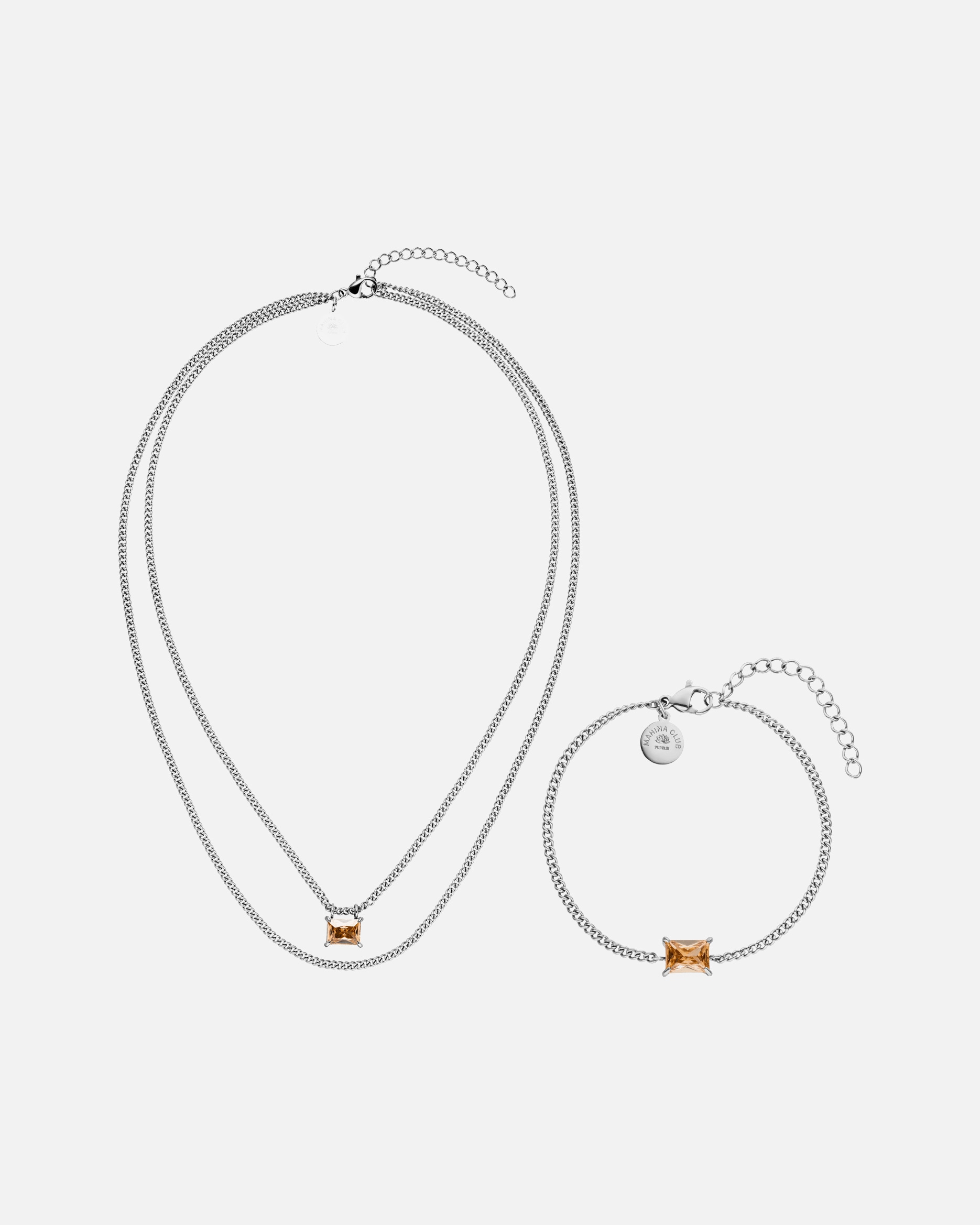 Schmuckset für Unisex Purelei Radiant Schmuckset 100% Edelstahl Silber