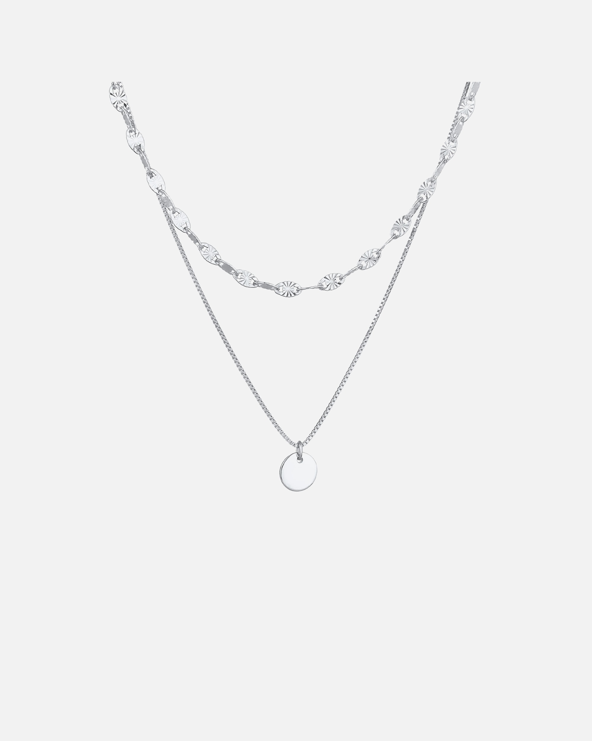 Halskette für Weiblich Elli PREMIUM Layer Panzer Plättchen Stern Vintage 925 Silber 1 Stück