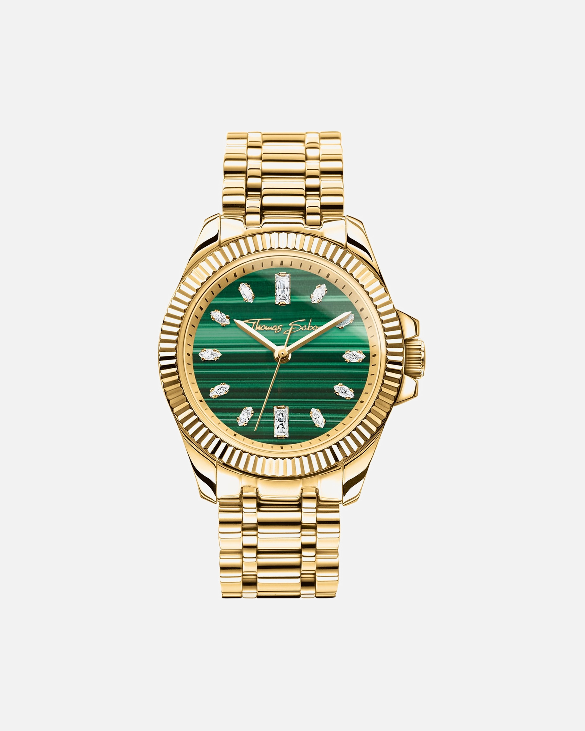 Uhr für Weiblich Thomas Sabo Damenuhr Edelstahl gold, grün