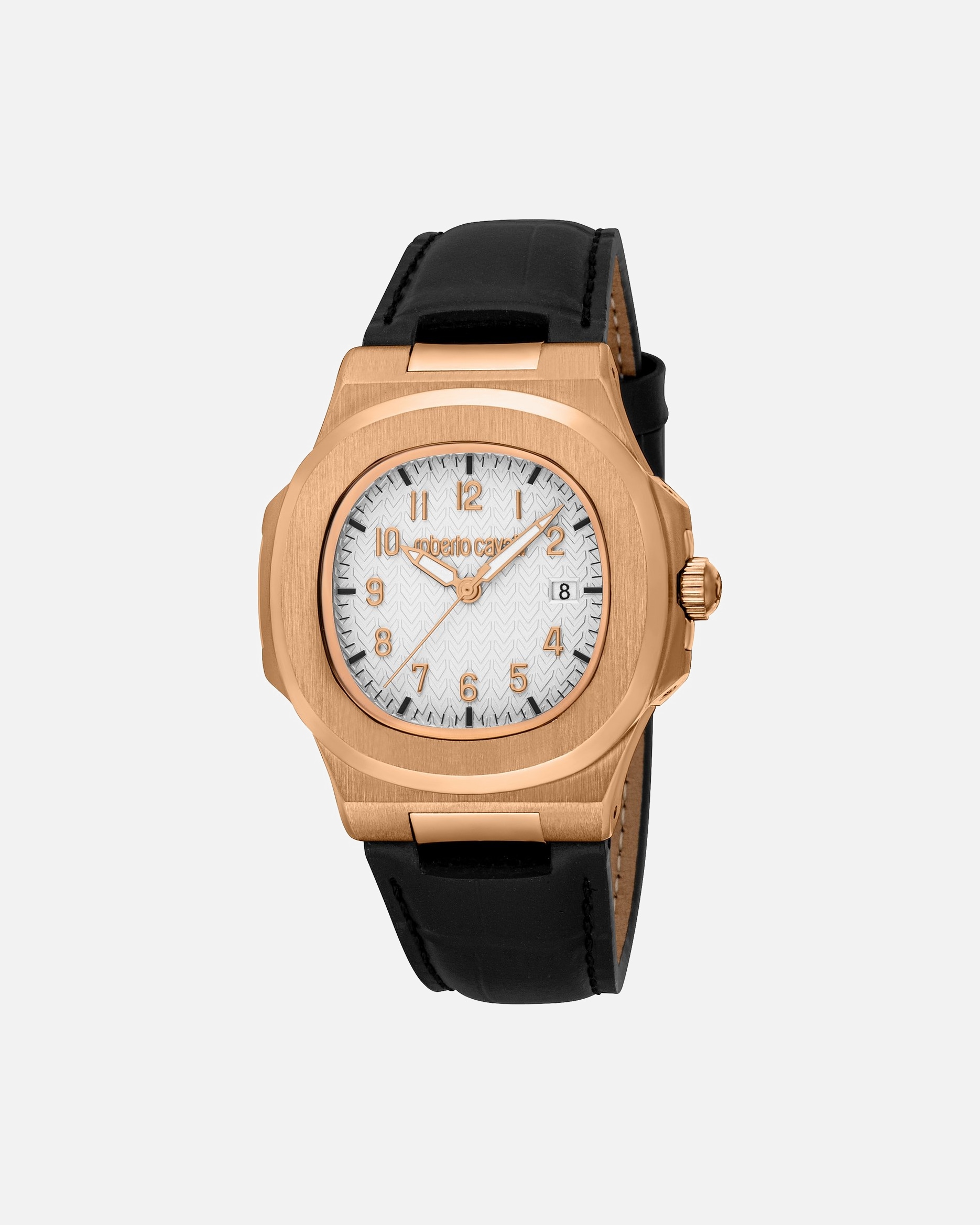 Uhr für Männlich Roberto Cavalli Herrenuhr Edelstahl roségold, weiß