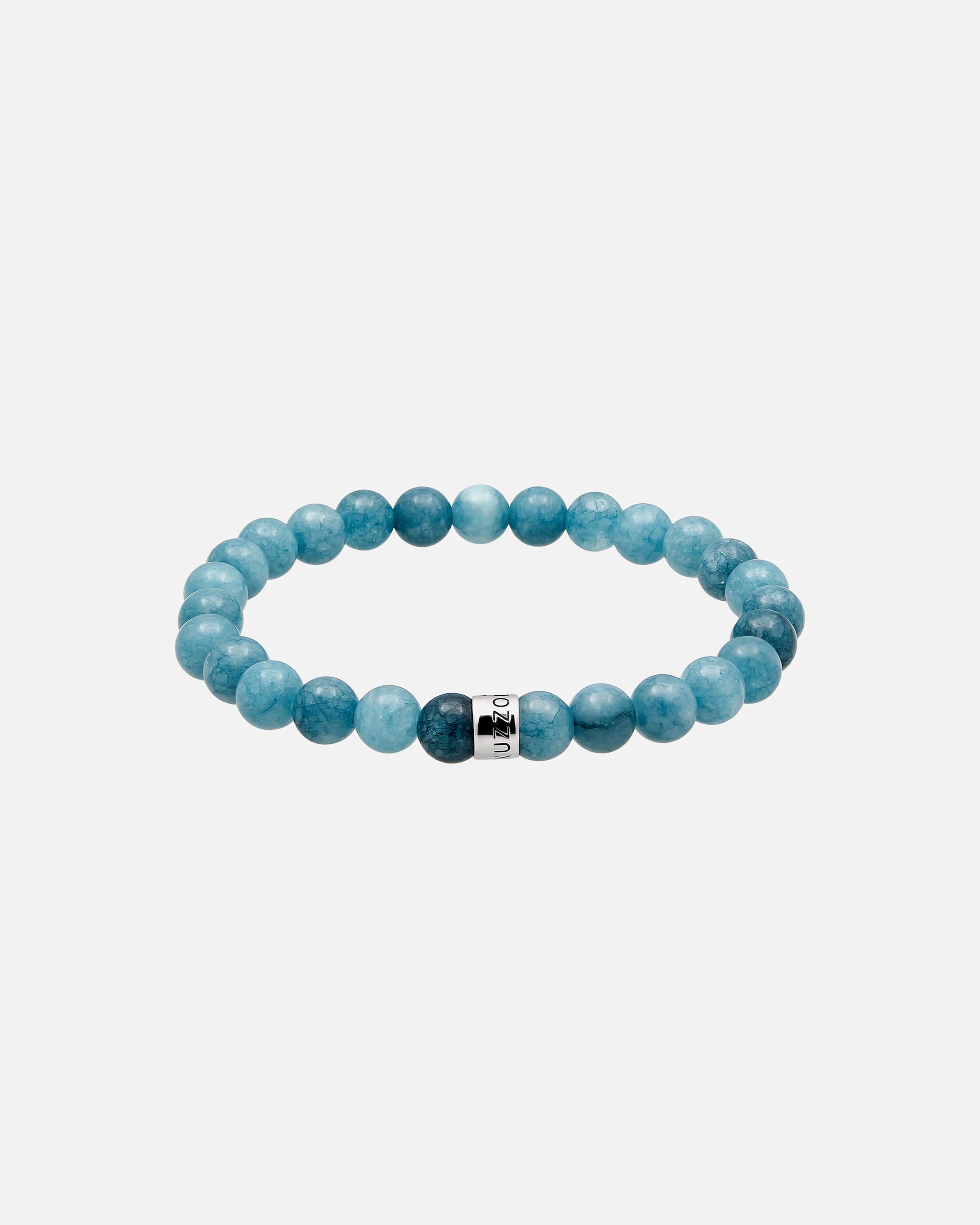 Armband für Männlich KUZZOI Achat Aquamarin Perlen 925 Sterling Silber 21