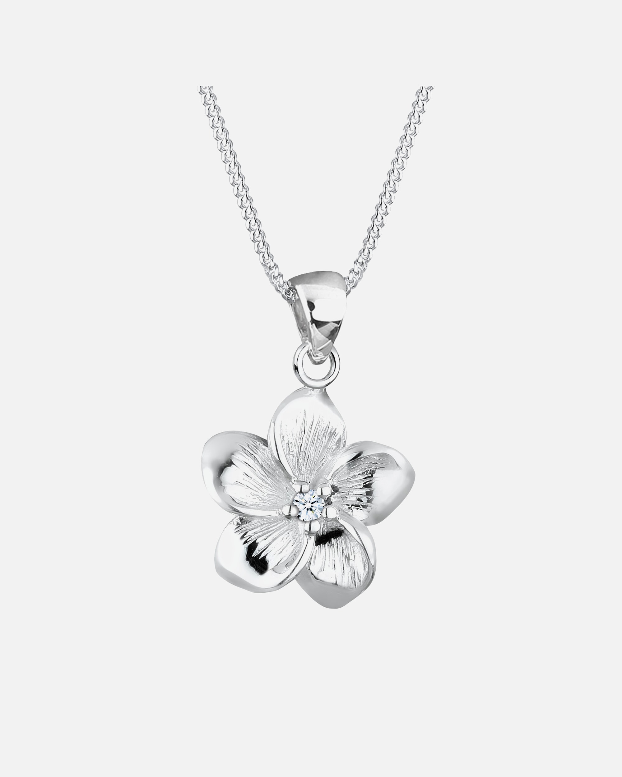 Halskette für Weiblich Elli DIAMONDS Frangipani Blüte Diamant (0.03 ct) 925 Silber 1 Stück