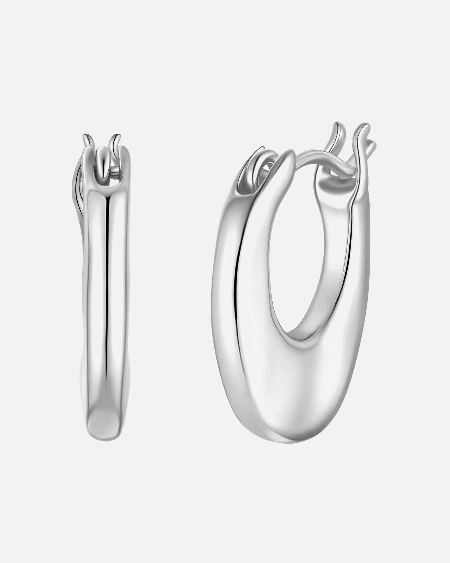 Creolen für Weiblich Glanzstücke München Creolen aus Sterling Silber in silber 14,7 mm