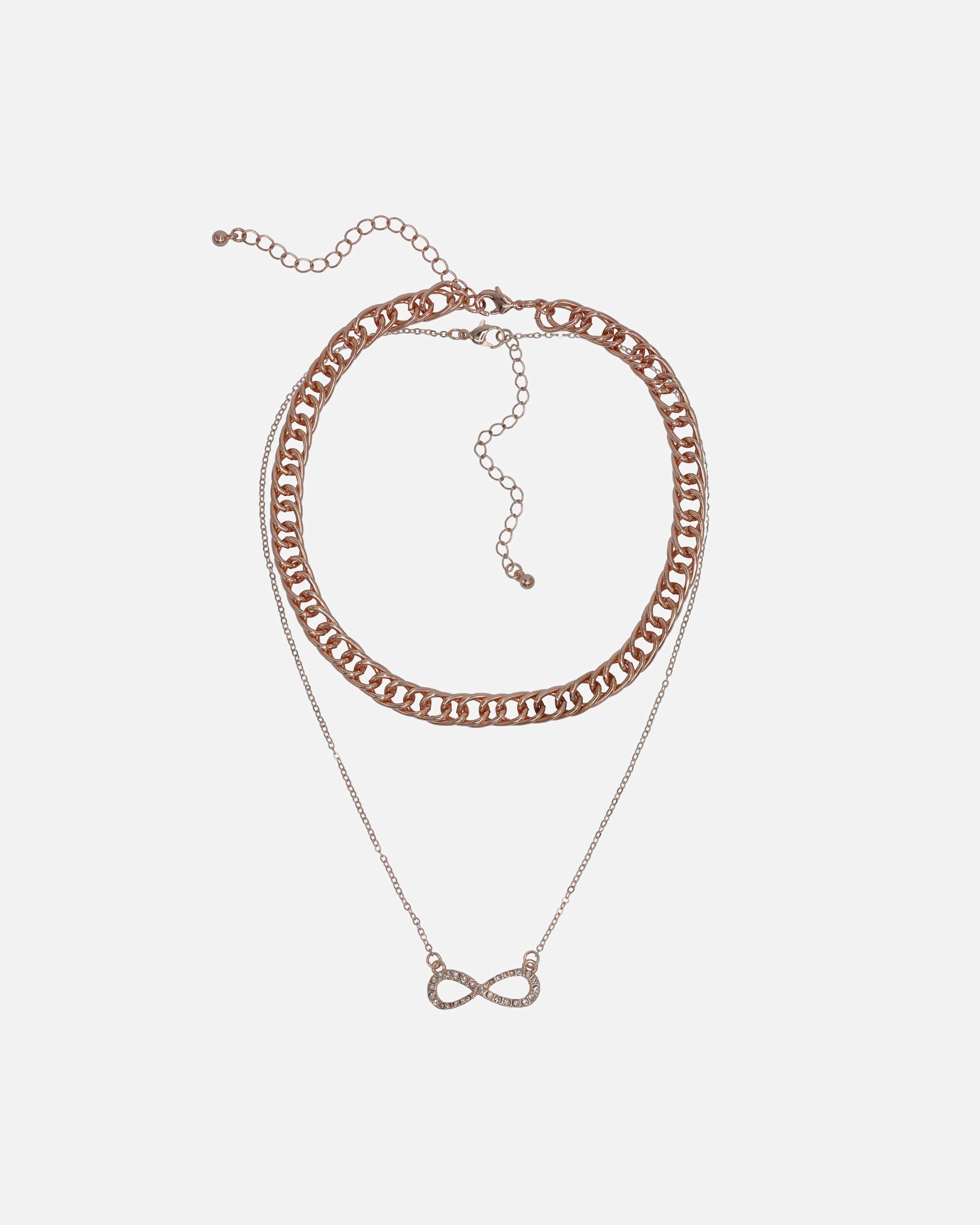 Kette für Weiblich Steuer Anhänger mit Kette Metall Glasstein weiß Rosé vergoldet