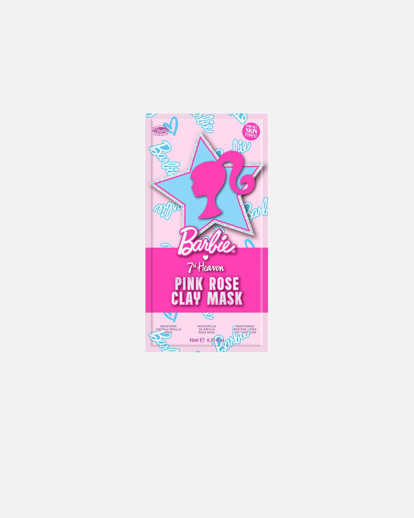Feuchtigkeitsmaske für Unisex 7th. Heaven BARBIE rosa Ton-Gesichtsmaske 10 ml