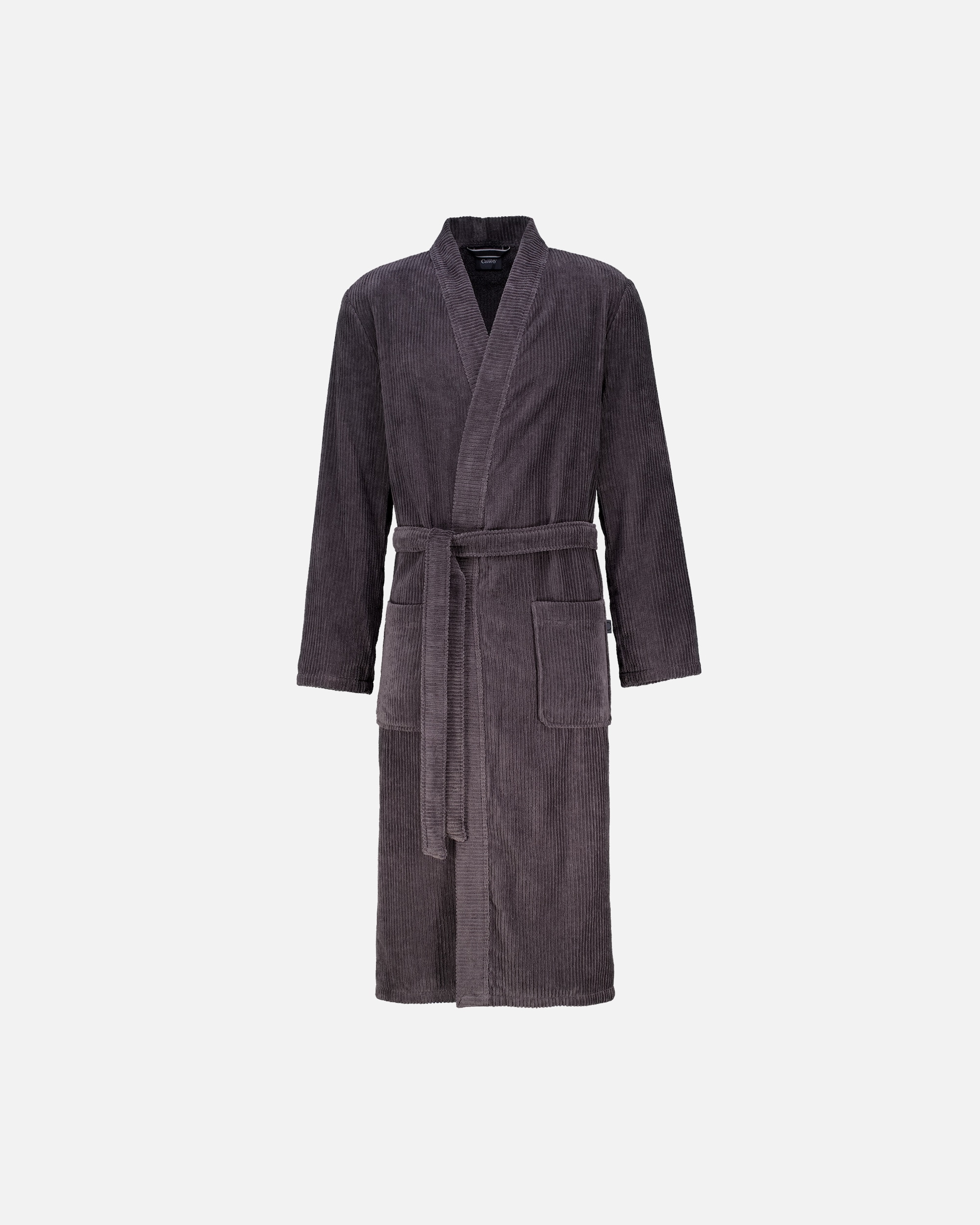 Bademantel für Unisex Cawö Cawö Bademäntel Herren Kimono Cord-Optik 6540 basalt - 740 XL