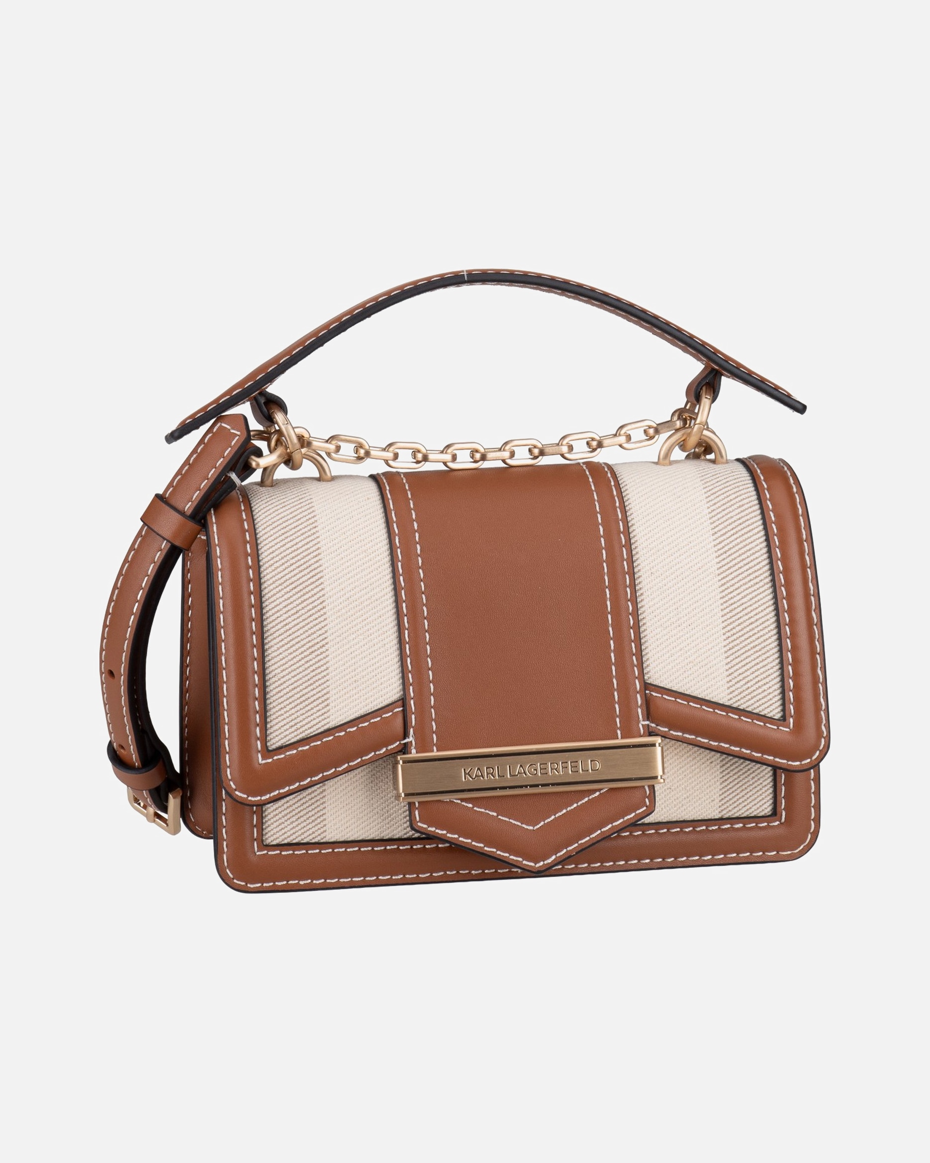 Handtasche für Weiblich Karl Lagerfeld Handtasche K/Nova SM CB Herr Natural Canvas Tan