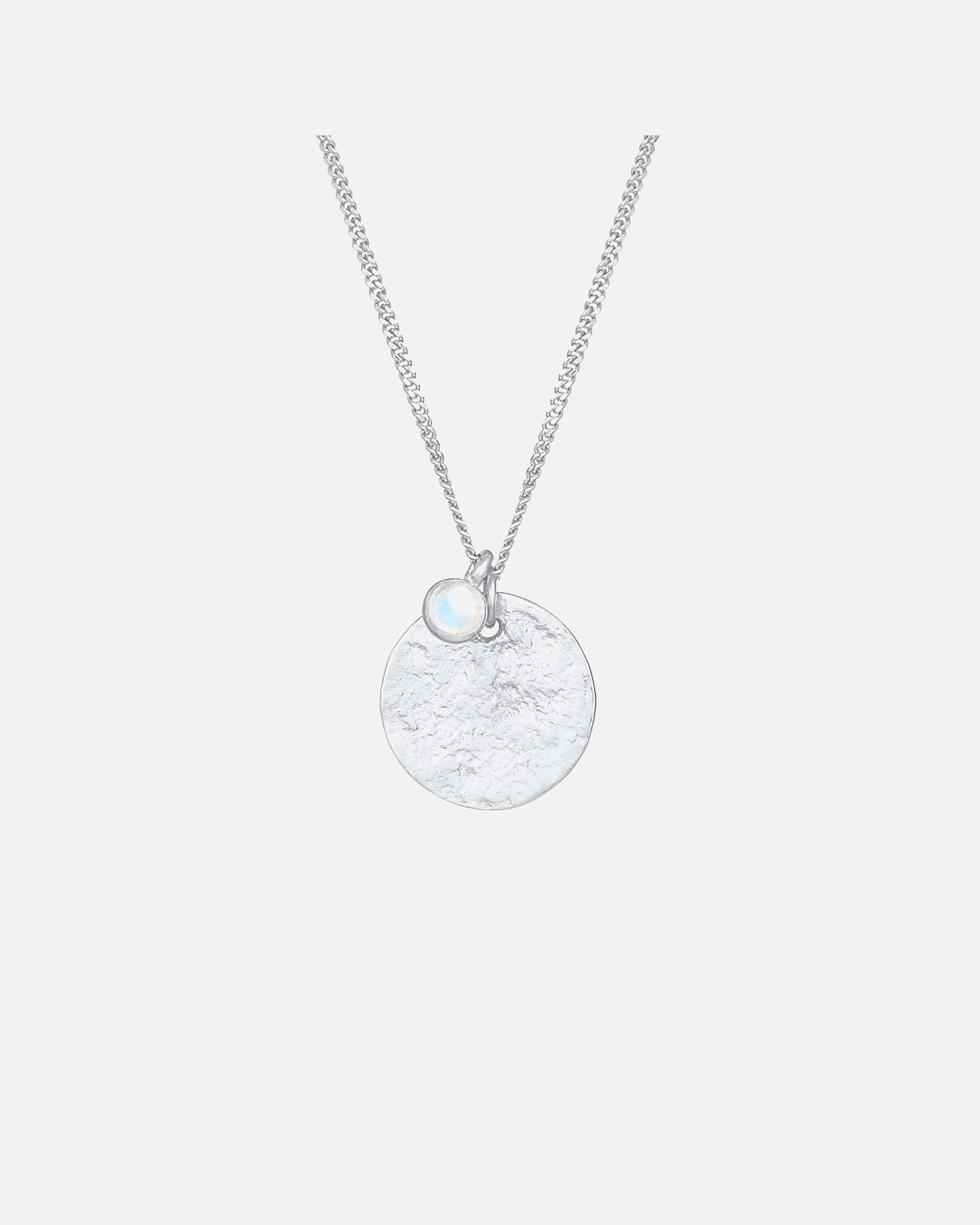 Halskette für Weiblich Elli Plättchen Vintage Organic Mondstein 925 Silber 1 Stück