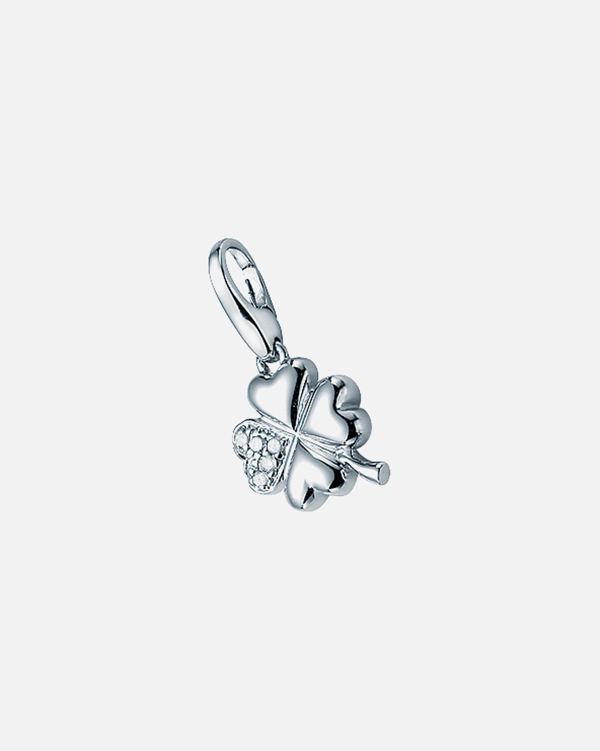Schmuckanhänger für Weiblich Giorgio Martello Milano Charm Kleeblatt mit Zirkonia, Silber 925 Onesize