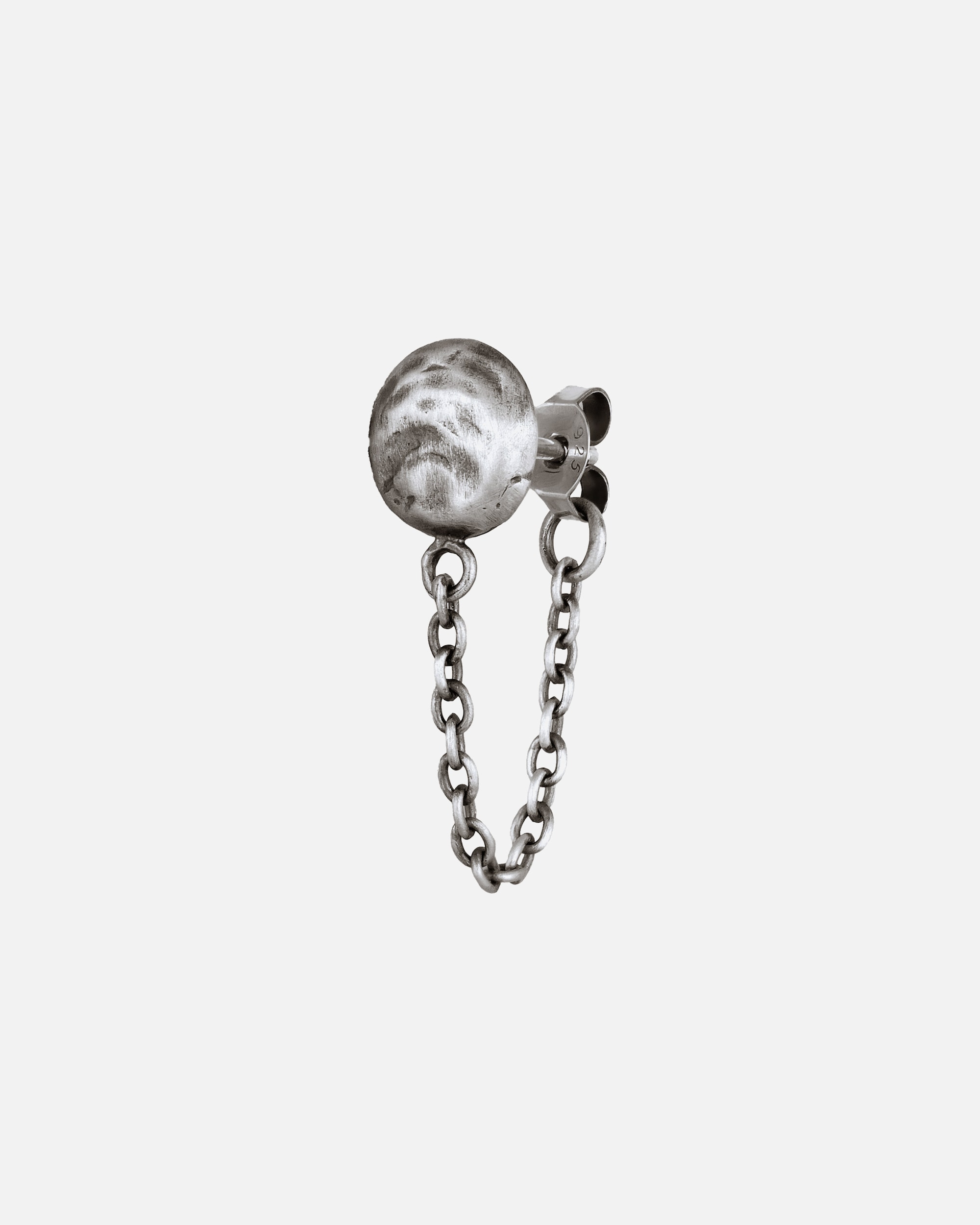 Ohrringe für Männlich Haze & Glory Default Brand Line Ohrstecker Vintage 925 Sterling Silber - Circle Chainy OneSize