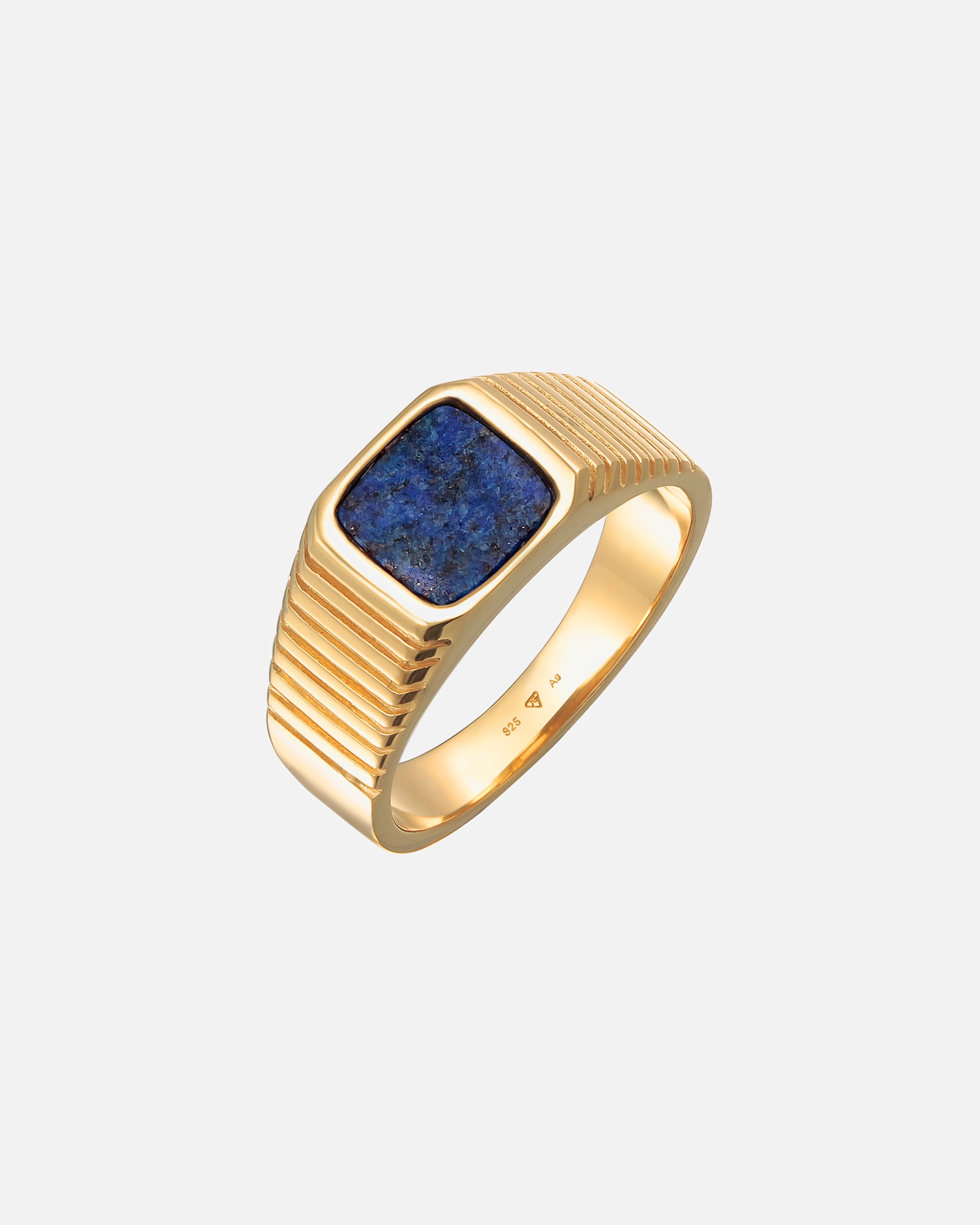 Ring für Männlich KUZZOI Herren Siegelring Sodalith Quadrat 925 Silber 60