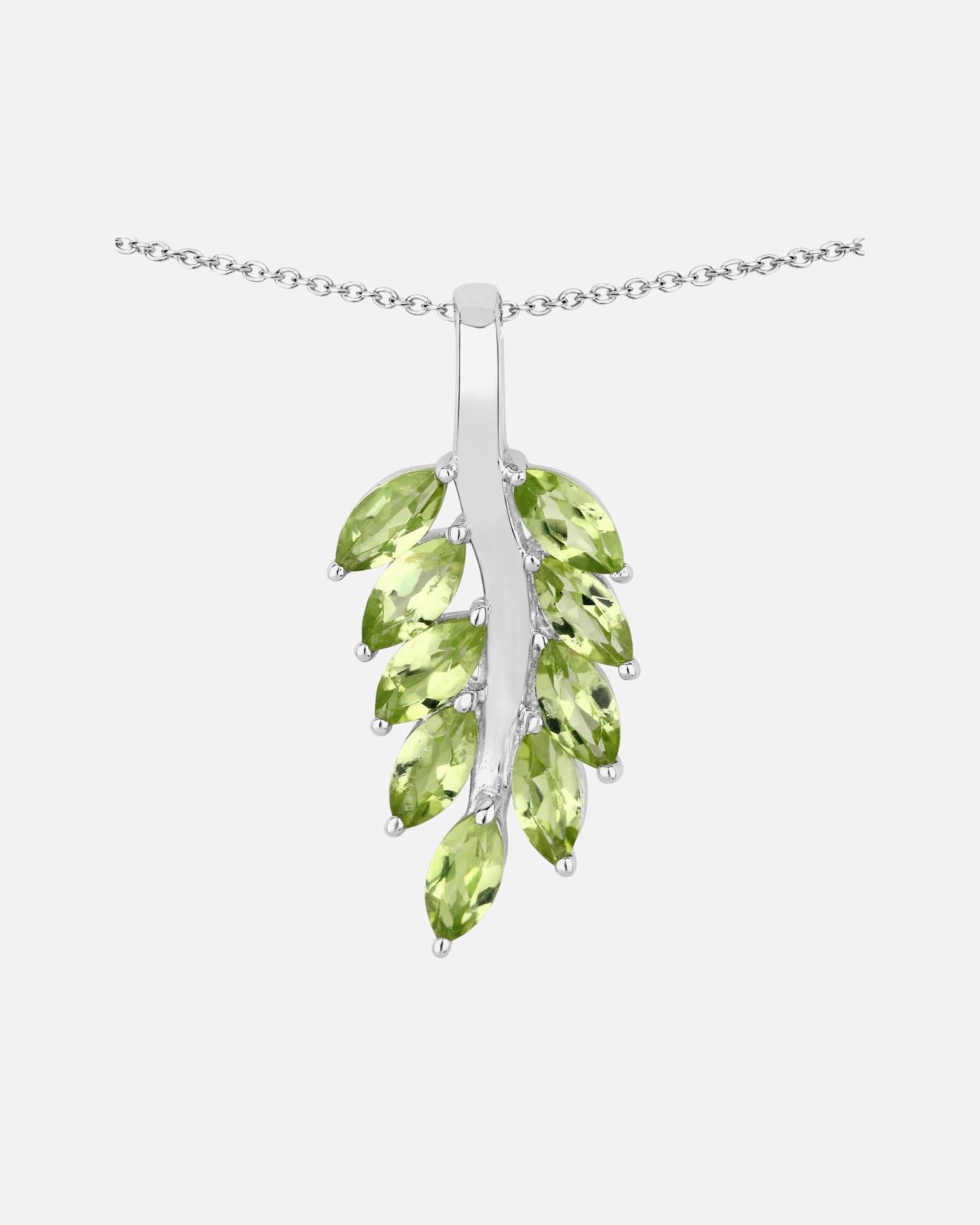 Halskette für Weiblich Rafaela Donata Kette Floral Sterling Silber Peridot in Silber 1 Stück