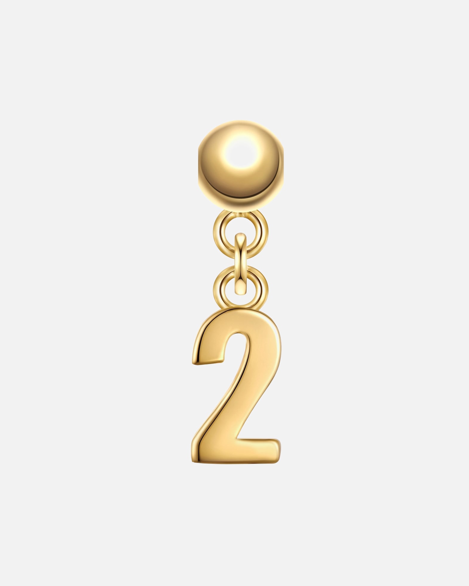 Schmuckanhänger für Weiblich Glanzstücke München Charm Ziffer 2 aus Sterling Silber in Gelbdold 15,4 mm