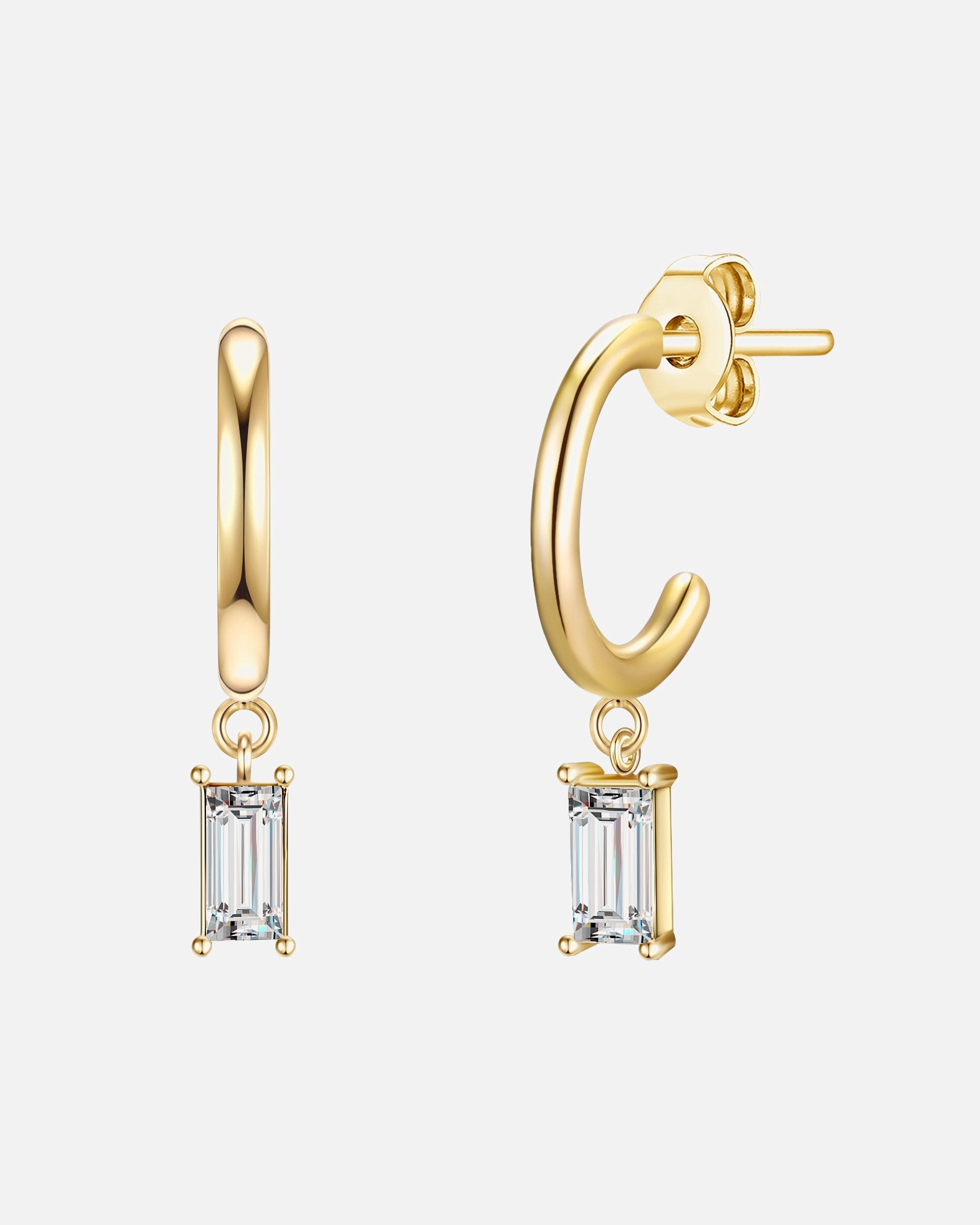 Creolen für Weiblich Creolen Messing verziert mit Kristallen von Swarovski® in Gelbgold 1 Stück