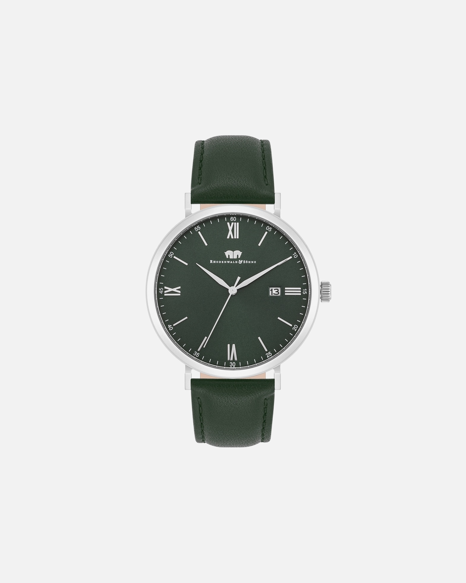 Uhr für Männlich Rhodenwald & Söhne Armband-Uhr Adelsmann aus Echtleder in silber 1 Stück