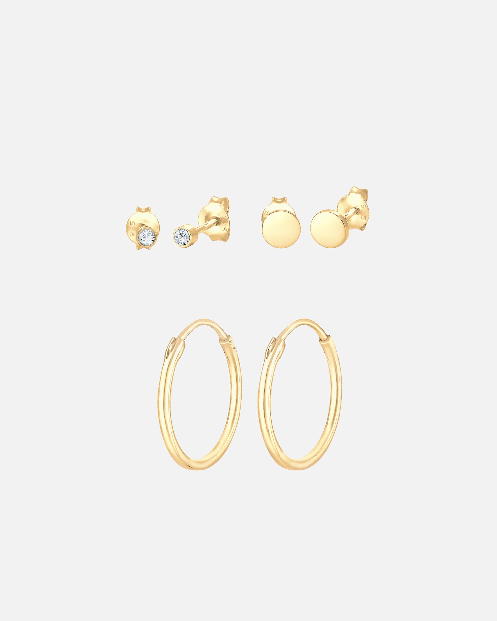 Ohrringe für Weiblich Elli 3er Set Stecker 925 Silber, mit Kristallen von Swarovski® 1 Stück