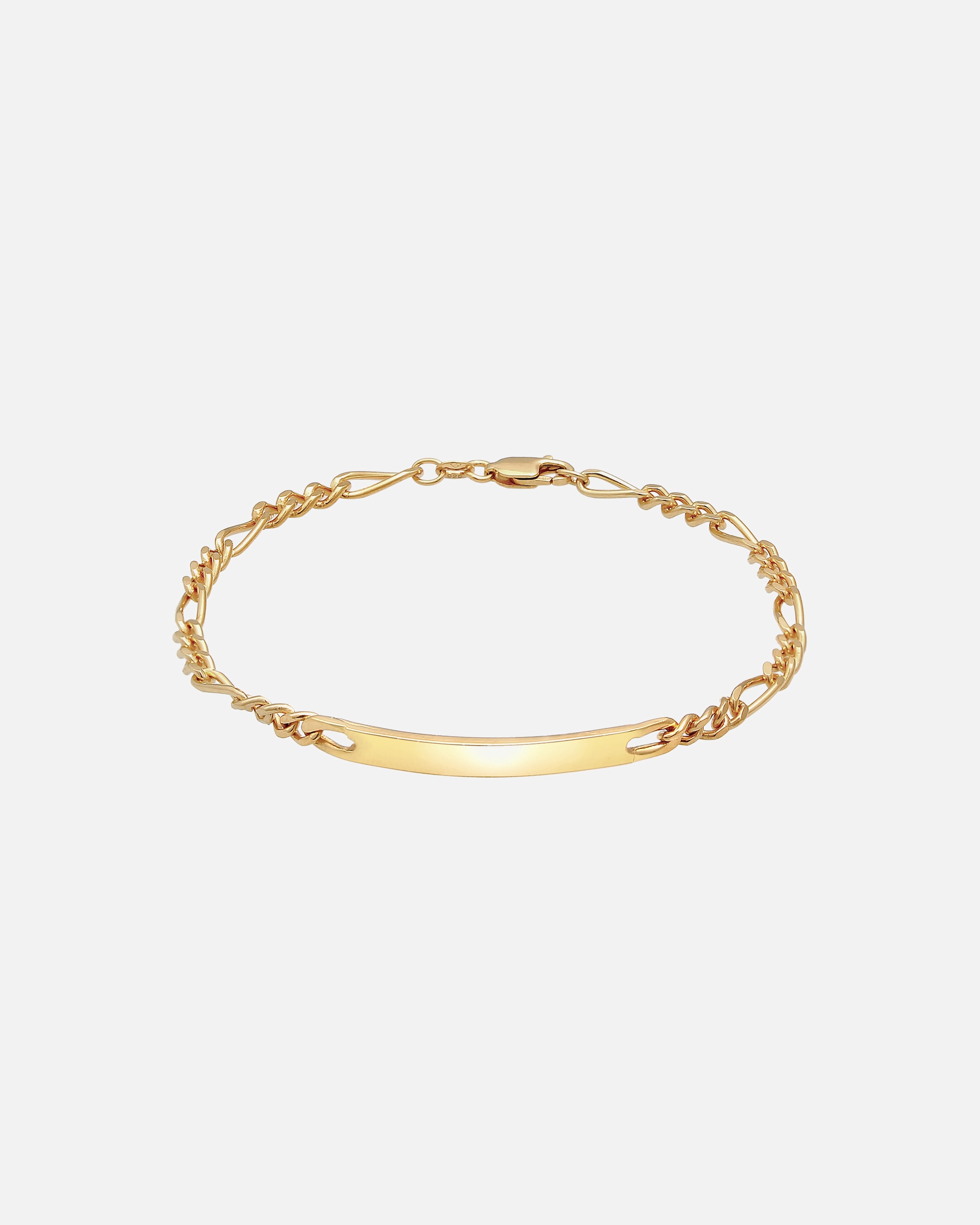 Armband für Männlich KUZZOI Herren ID Platte Figaro Klassisch 925 Silber 1 Stück