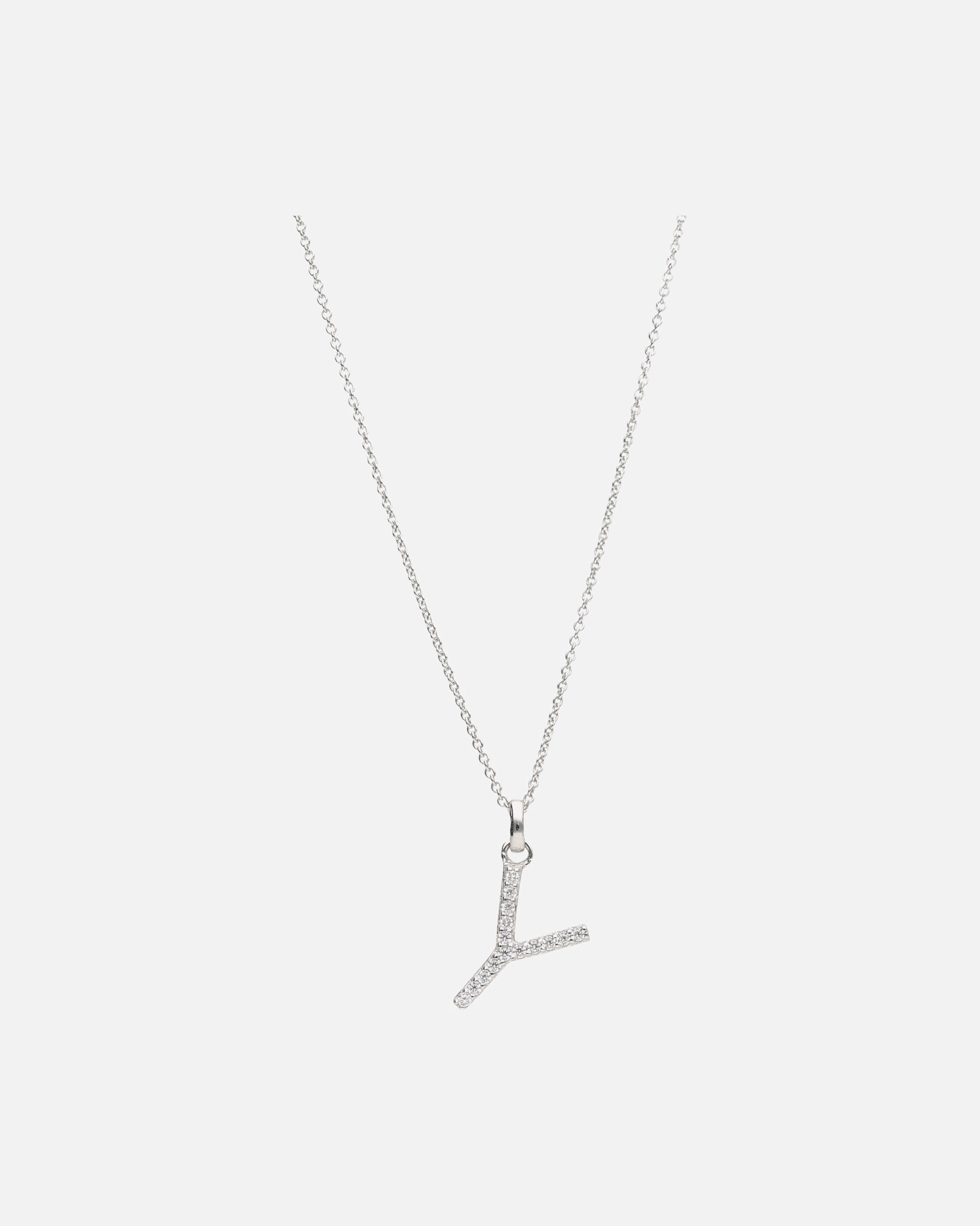 Halskette für Weiblich Smart Jewel Kette Buchstabe Y mit Zirkonia Steine, Silber 925 45 cm