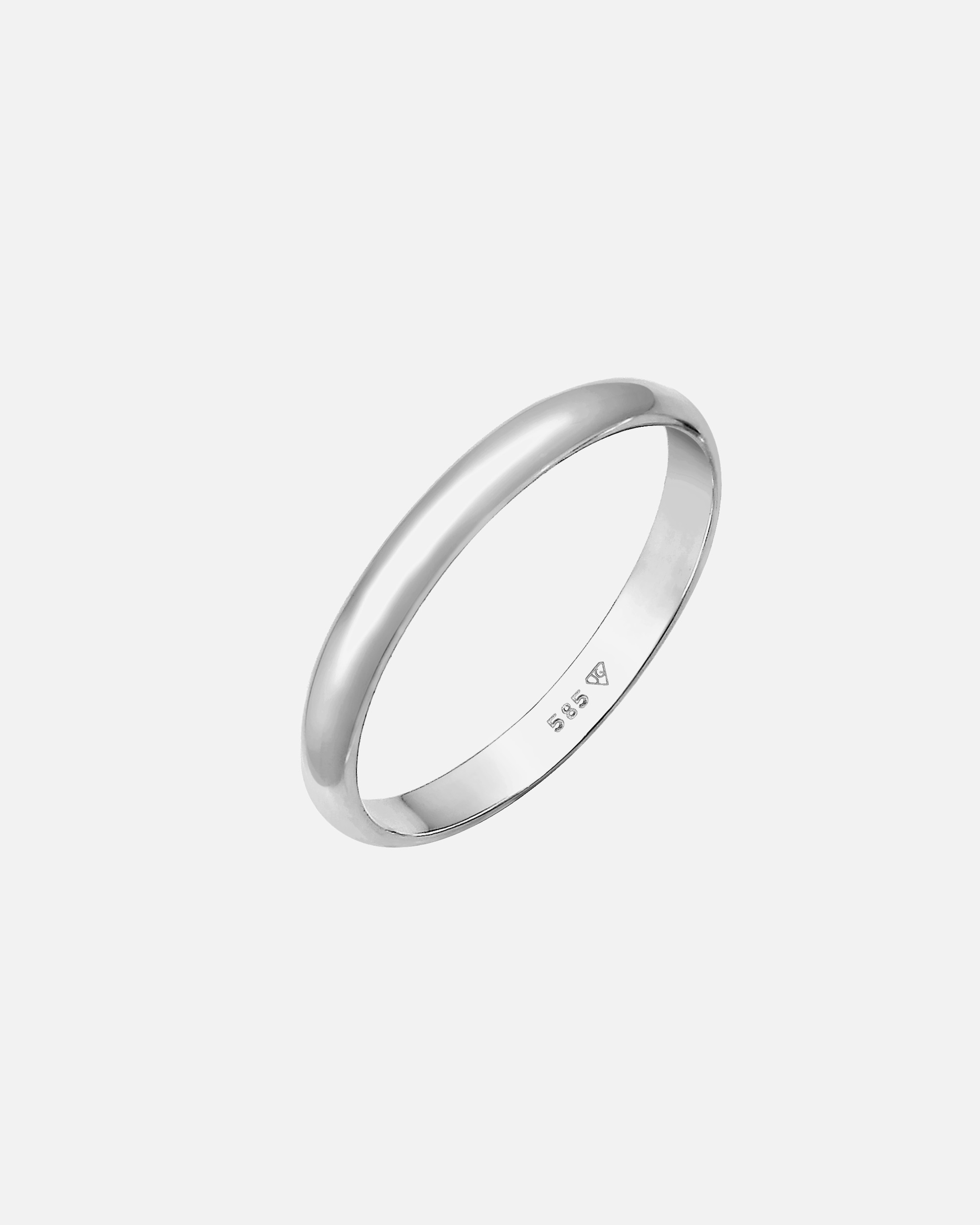 Ring für Weiblich Elli PREMIUM Basic Bandring Hochzeit Trauring 585 Weißgold 56