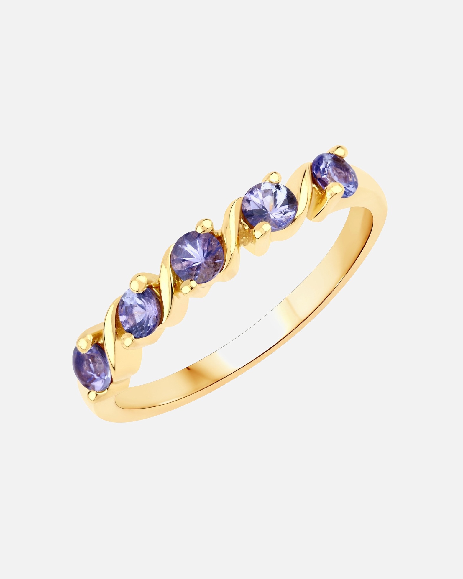 Ring für Weiblich Rafaela Donata Ring Sterling Silber Tansanit in Gelbgold 50