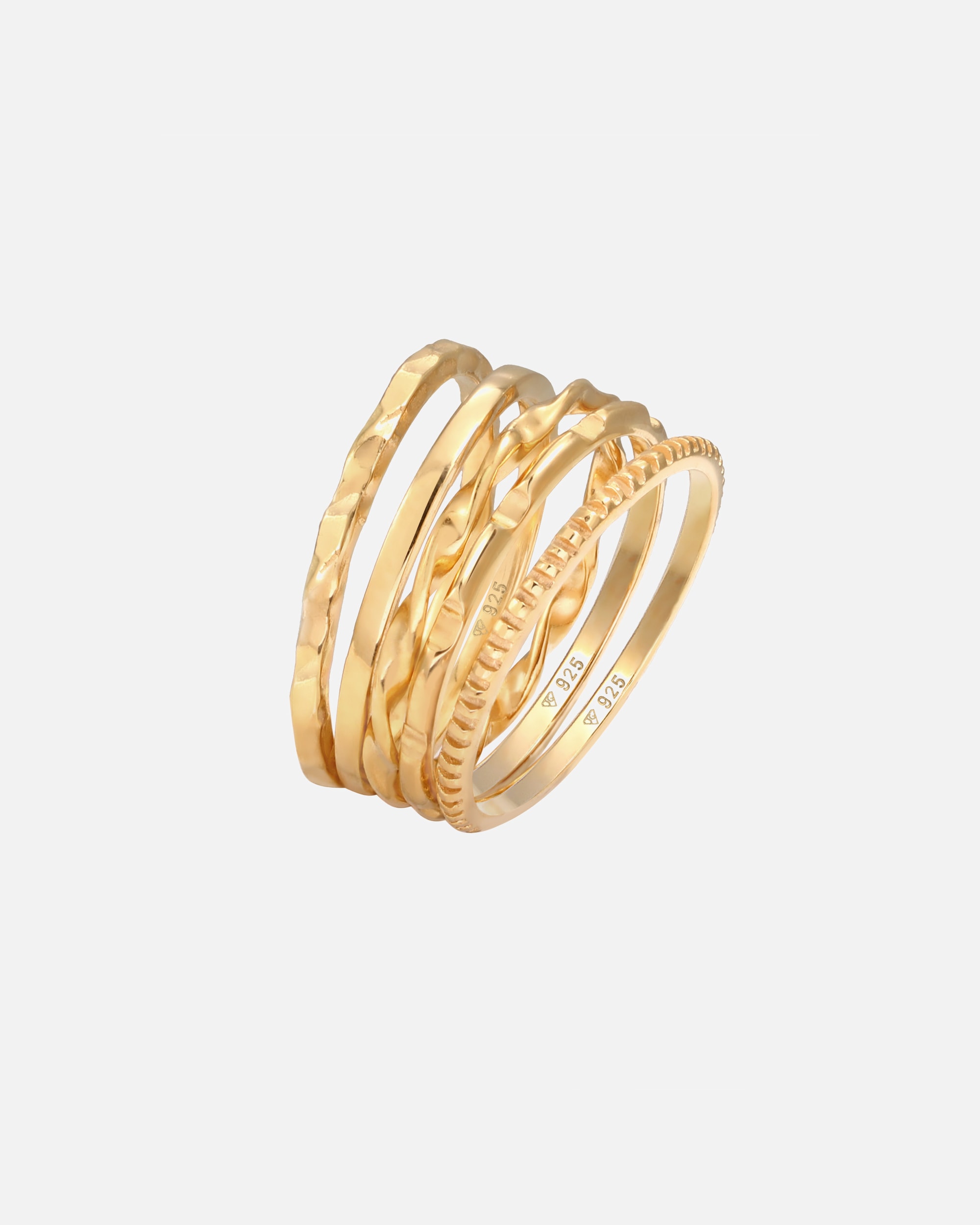Ring für Weiblich Elli Stapelringe Stacking Bandring 5er Set 925 Silber 54