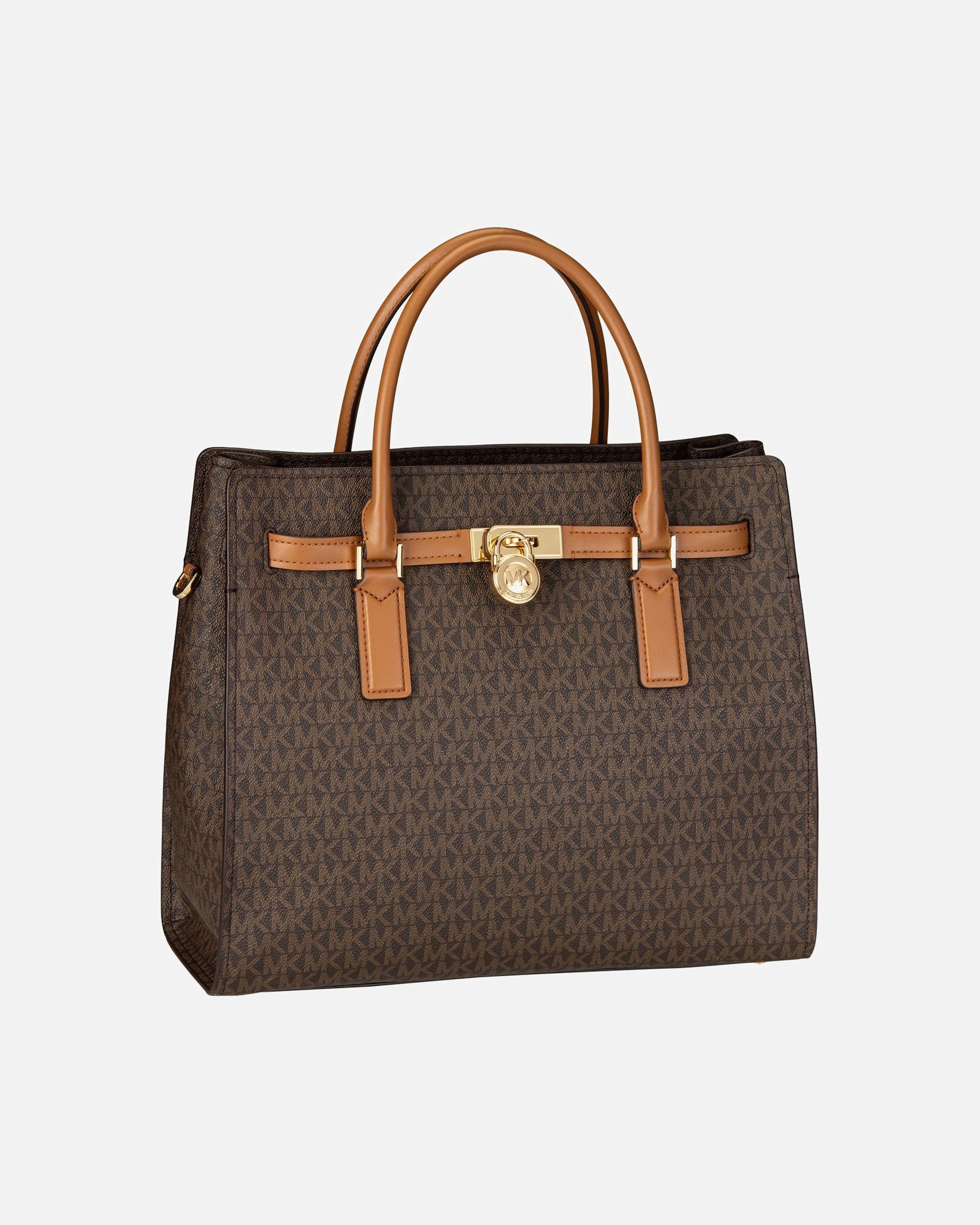 Shopper für Weiblich Michael Kors Shopper Hamilton LG Satchel MK SIG Brown/Acorn