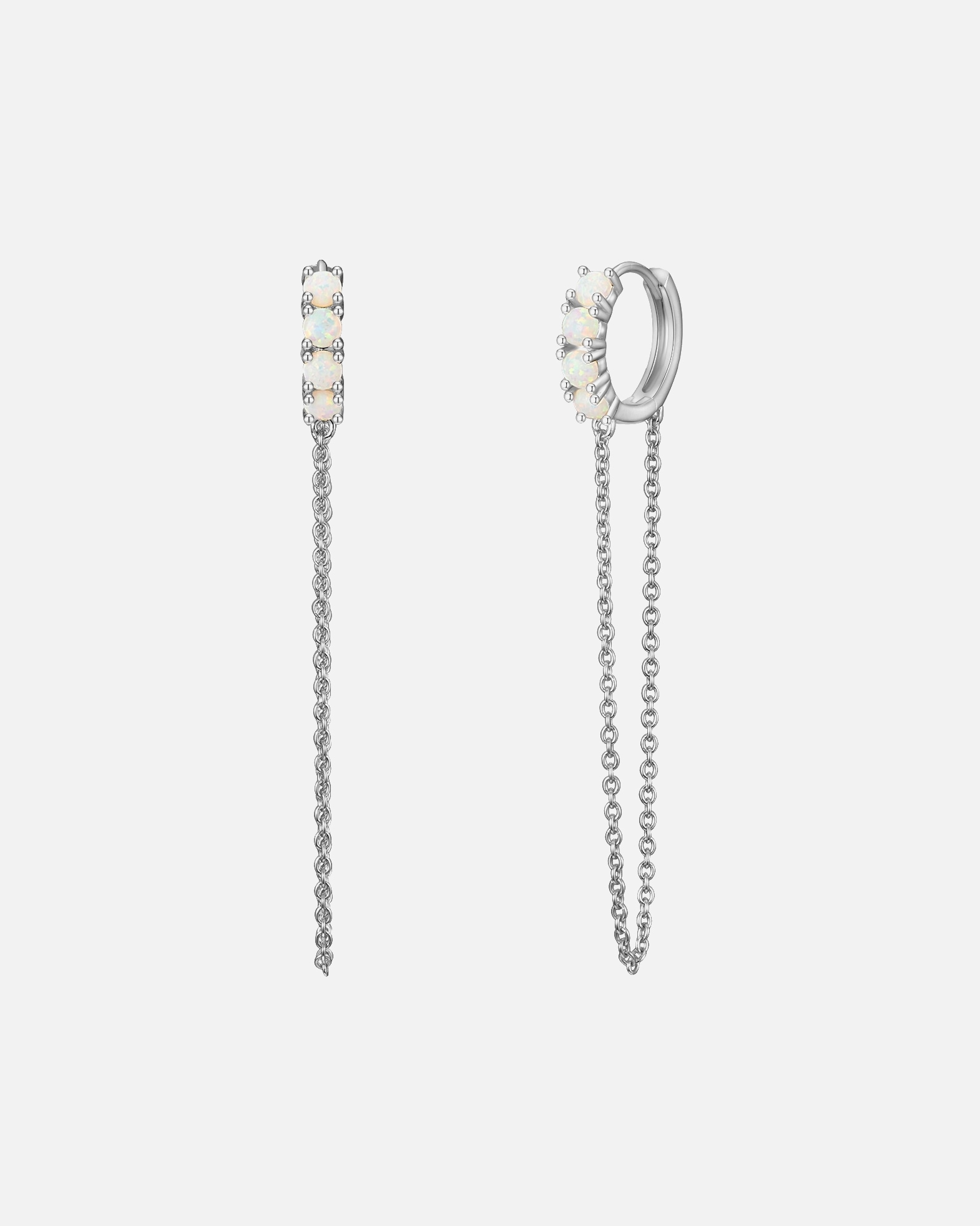 Creolen für Weiblich Glanzstücke München Creolen Sterling Silber Opal (synth.) in Silber 1 Stück