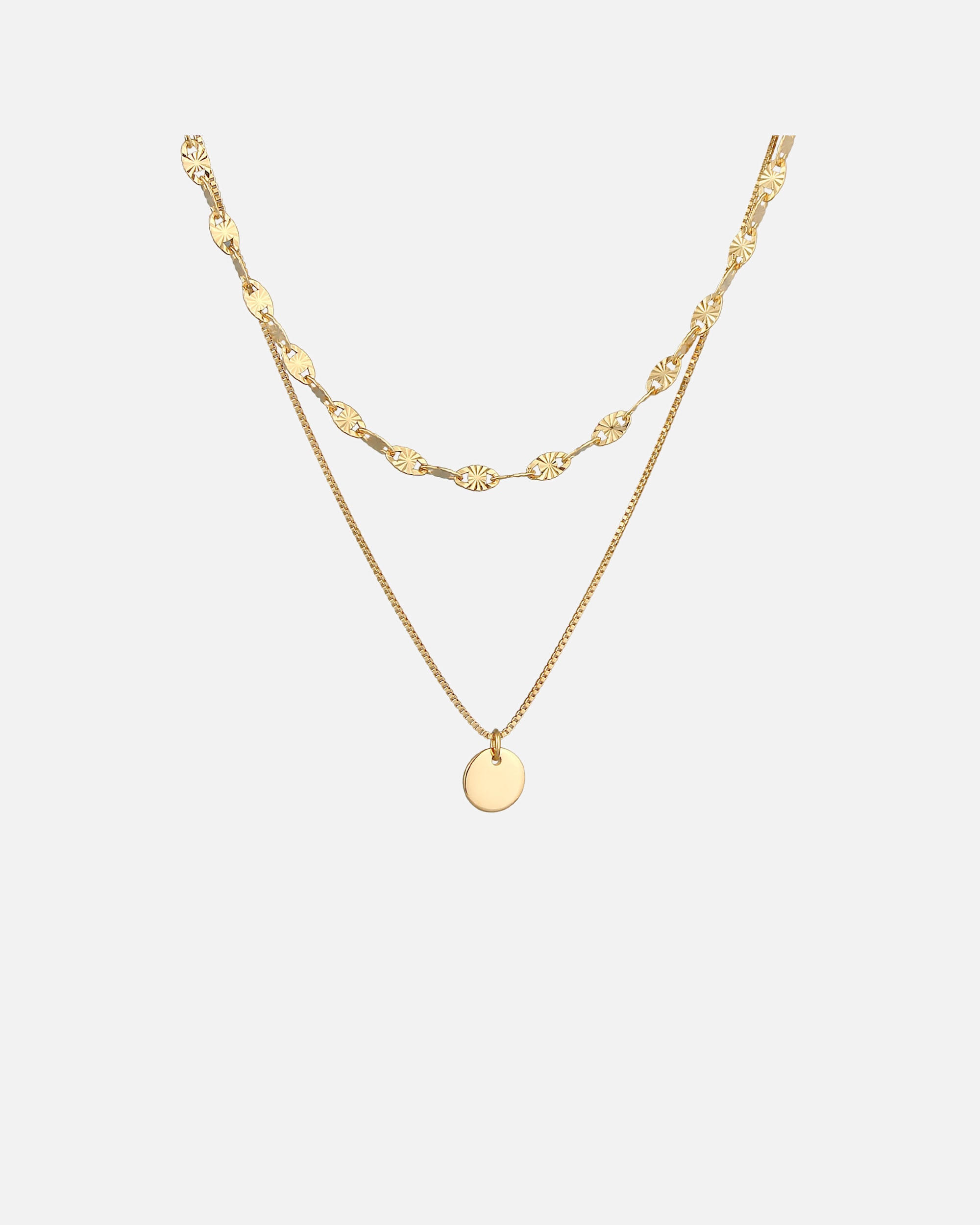 Halskette für Weiblich Elli PREMIUM Layer Panzer Plättchen Stern Vintage 925 Silber 1 Stück