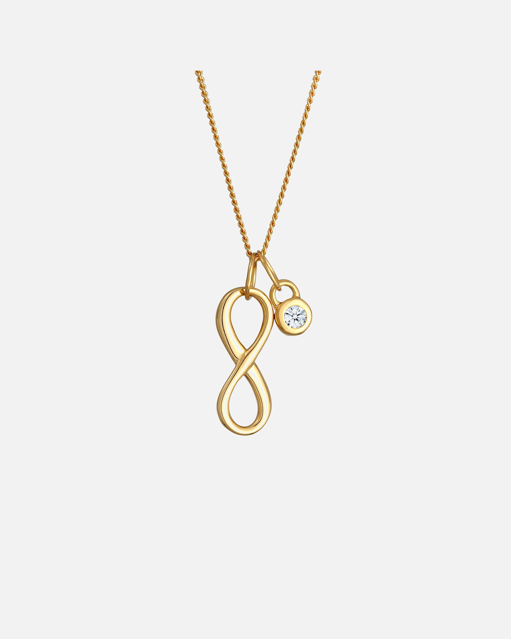 Halskette für Weiblich Elli DIAMONDS Infinity Solitär Diamant (0.03 ct.) 585 Gelbgold 1 Stück