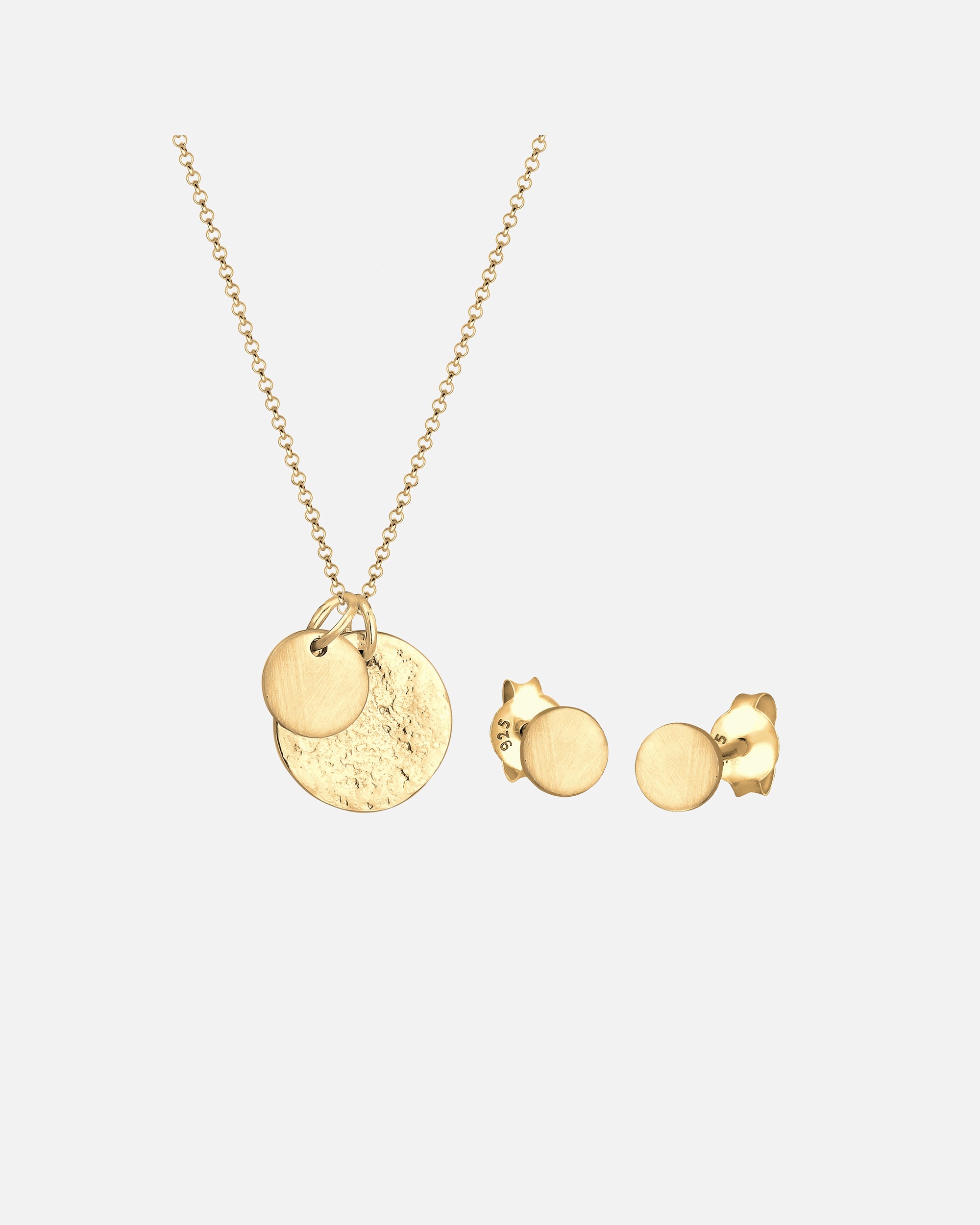 Schmuck für Weiblich Elli Plättchen Geo-Organic Halskette Ohrring 925 Silber 1 Stück