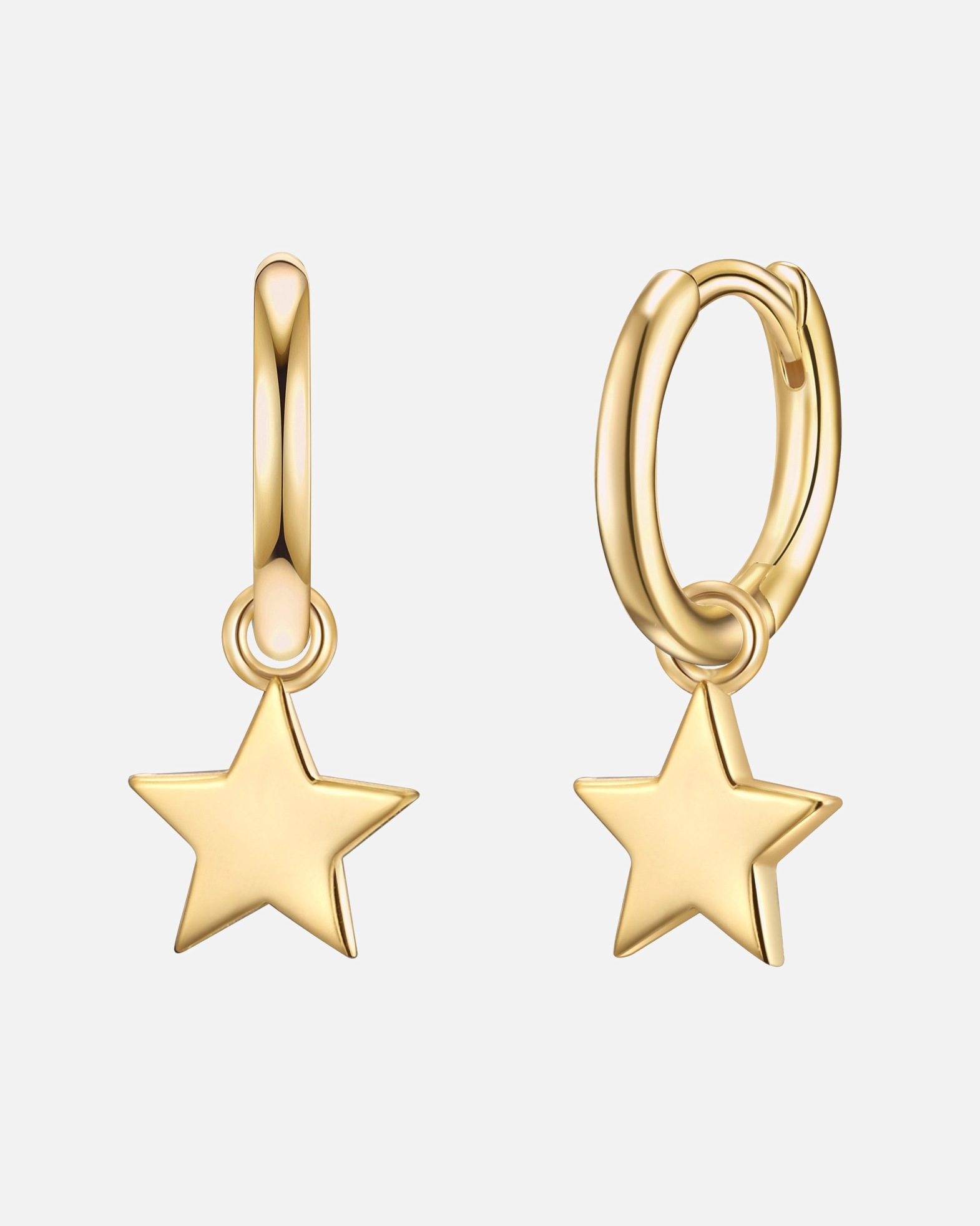 Creolen für Weiblich Glanzstücke München Creolen Stern Sterling Silber in Gelbgold 1 Stück