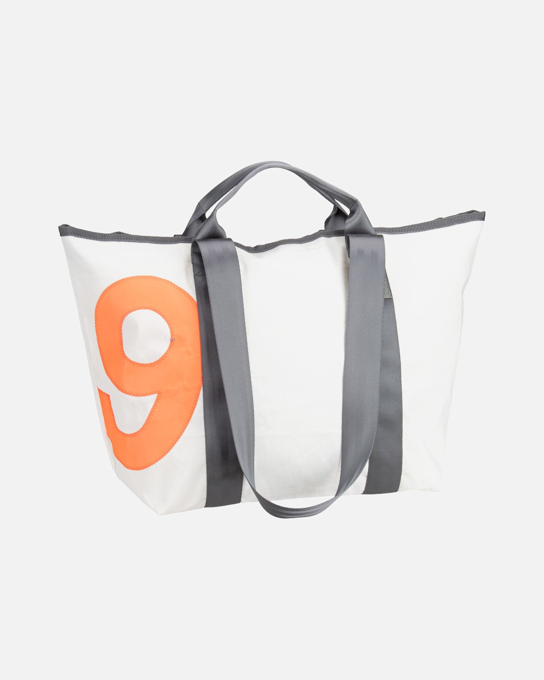 Handtasche für Unisex 360Grad Sporttasche Schlepper Mini Weiß mit oranger Zahl